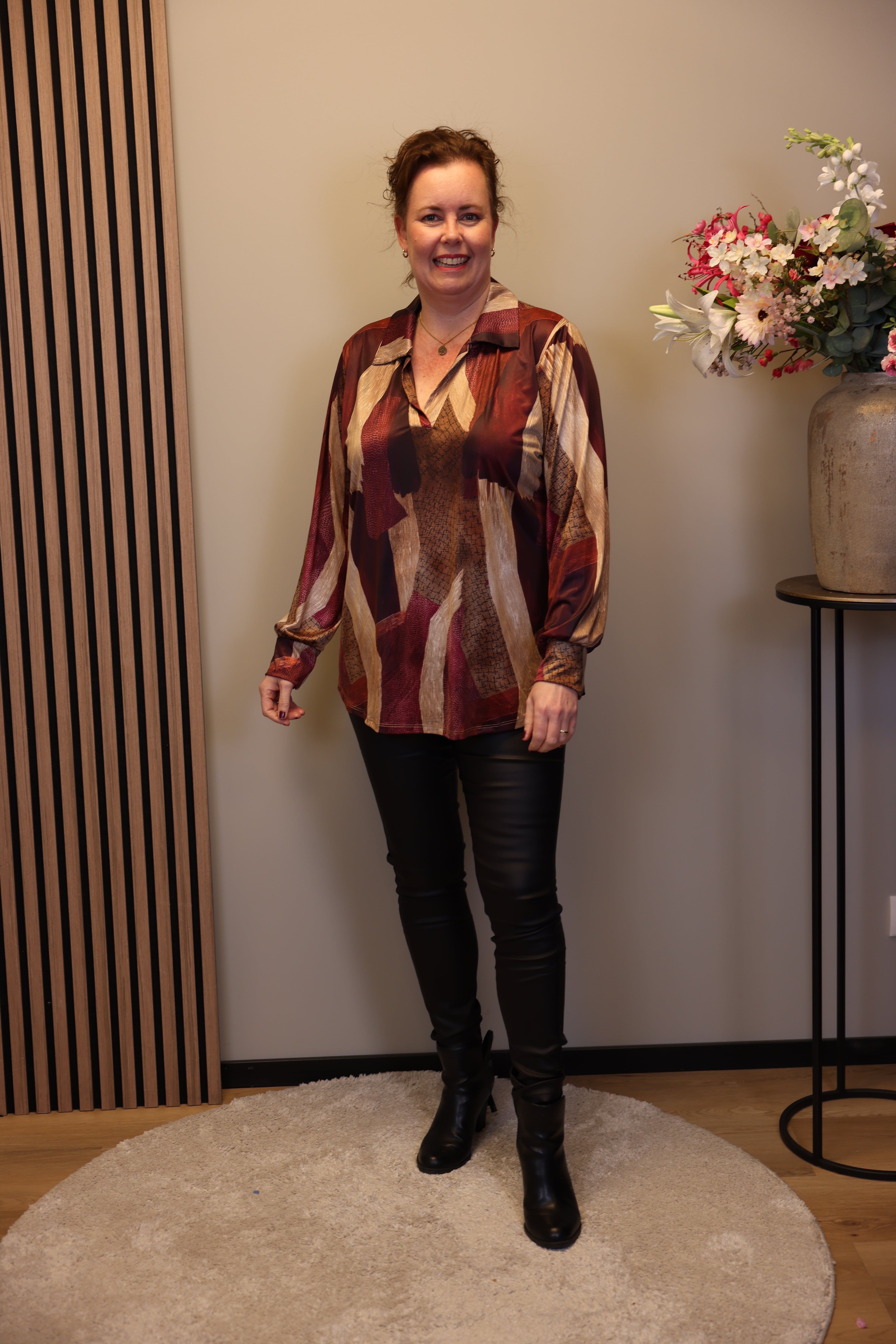 Mona | Bluse mit Kragen grün 48 bis 52