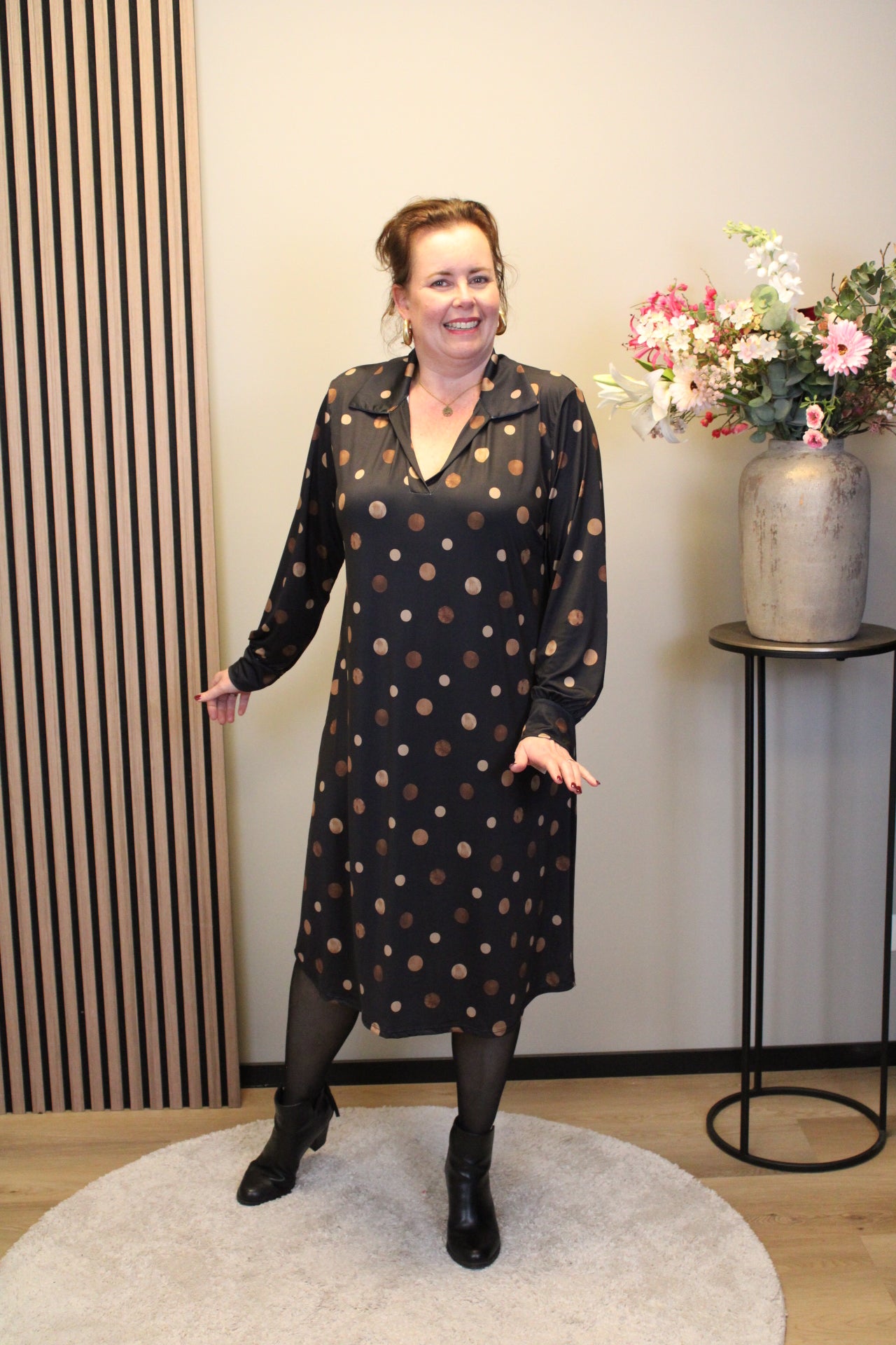 Marise | Blaues Langarmkleid 46 bis 50