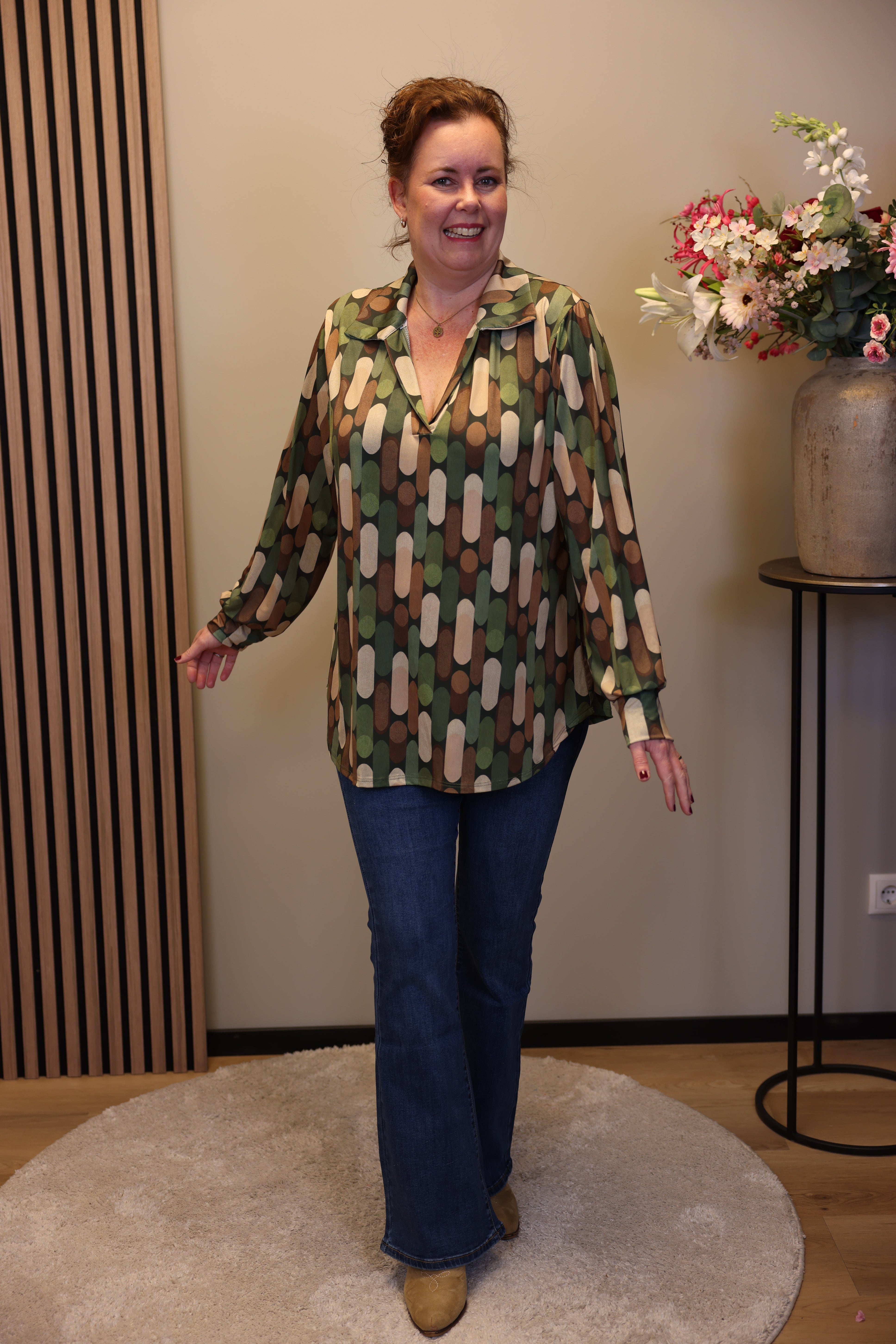 Verona | Bluse mit Kragen blau 48 bis 52