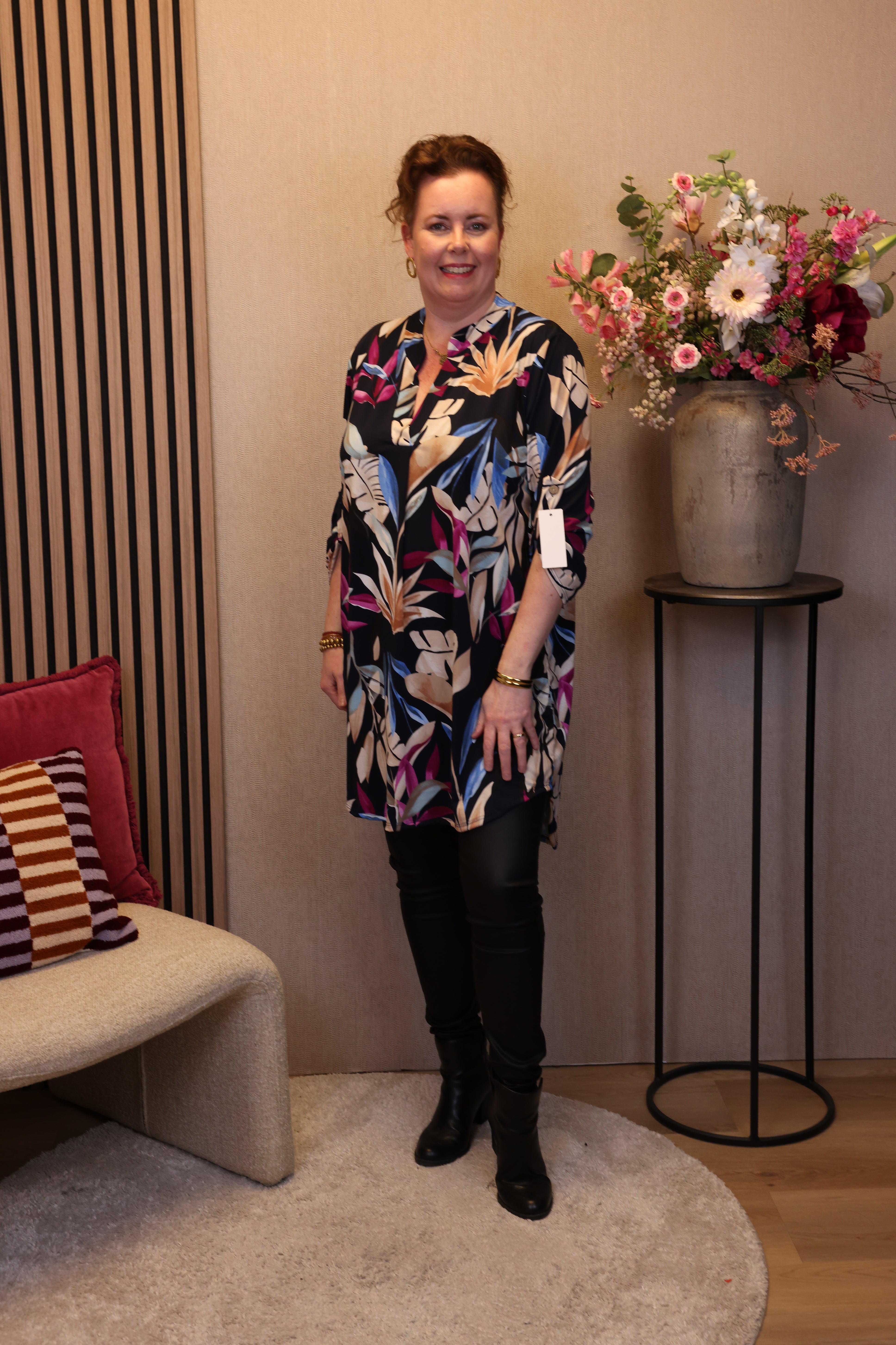 Dora | Bluse schwarz Langarm 52 bis 58