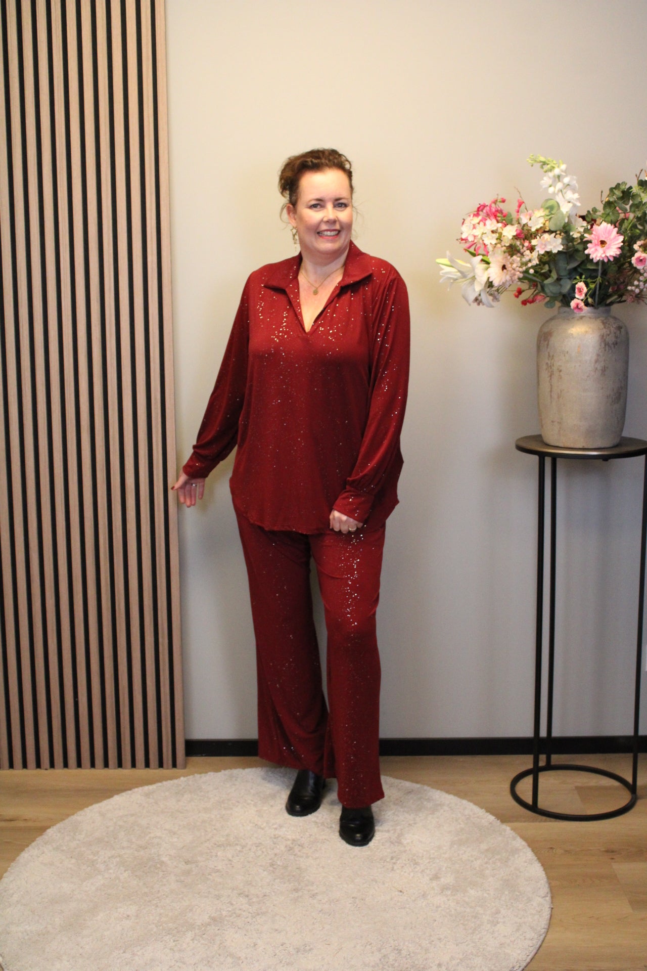 Dora | Bluse schwarz Langarm 52 bis 58