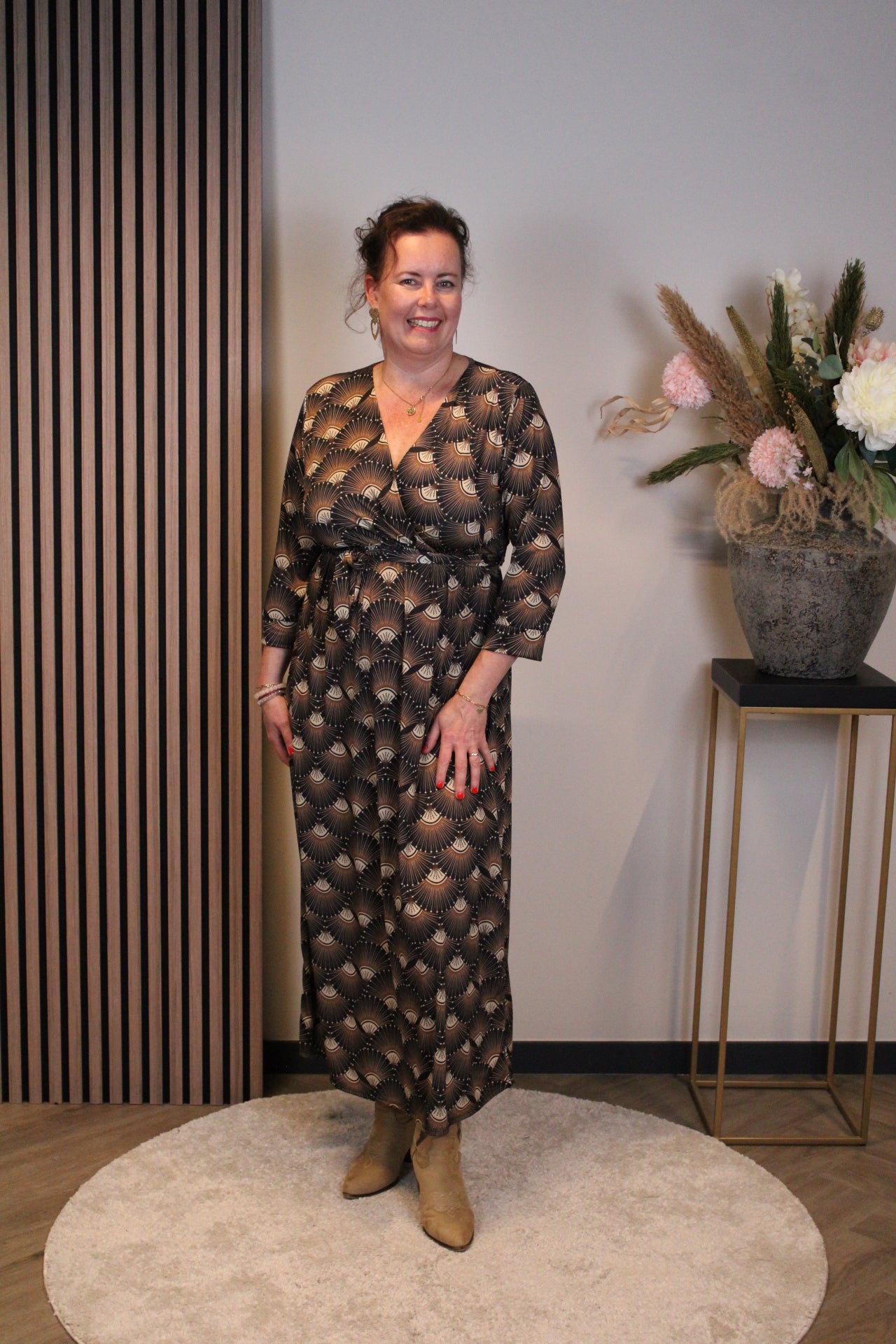 Odette | Schwarzes Langarmkleid 46 bis 50