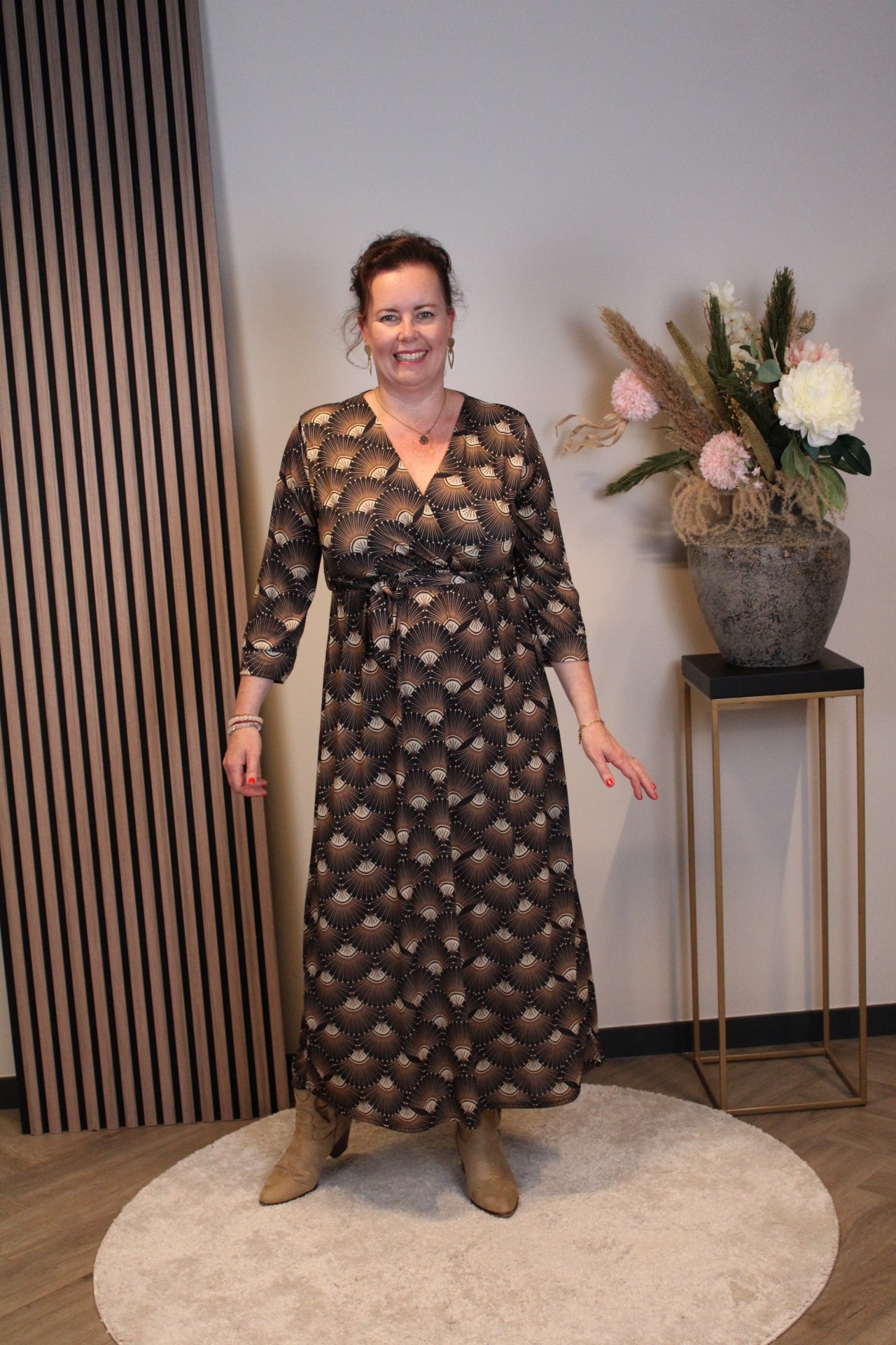 Odette | Schwarzes Langarmkleid 46 bis 50