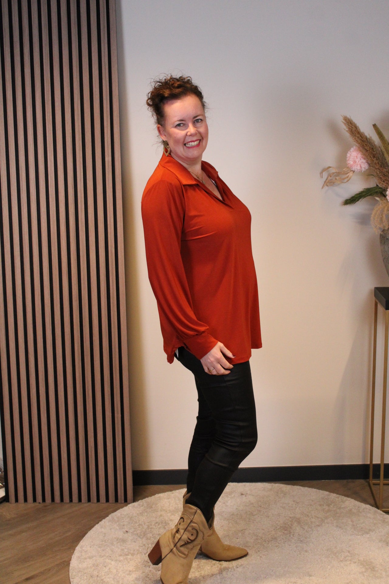 Sara | Bluse mit Kragen schwarz 48 bis 52