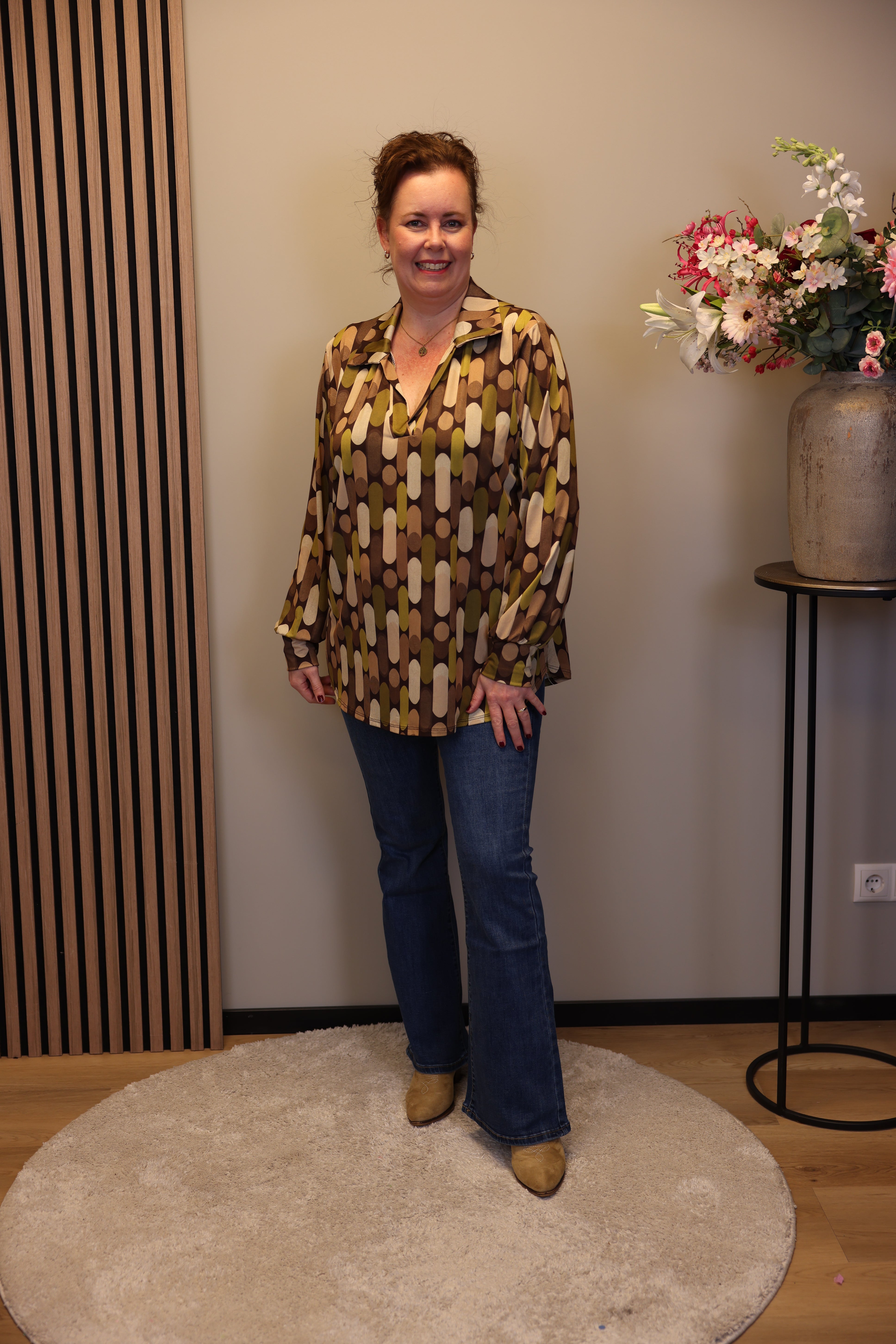 Verona | Bluse mit Kragen blau 48 bis 52