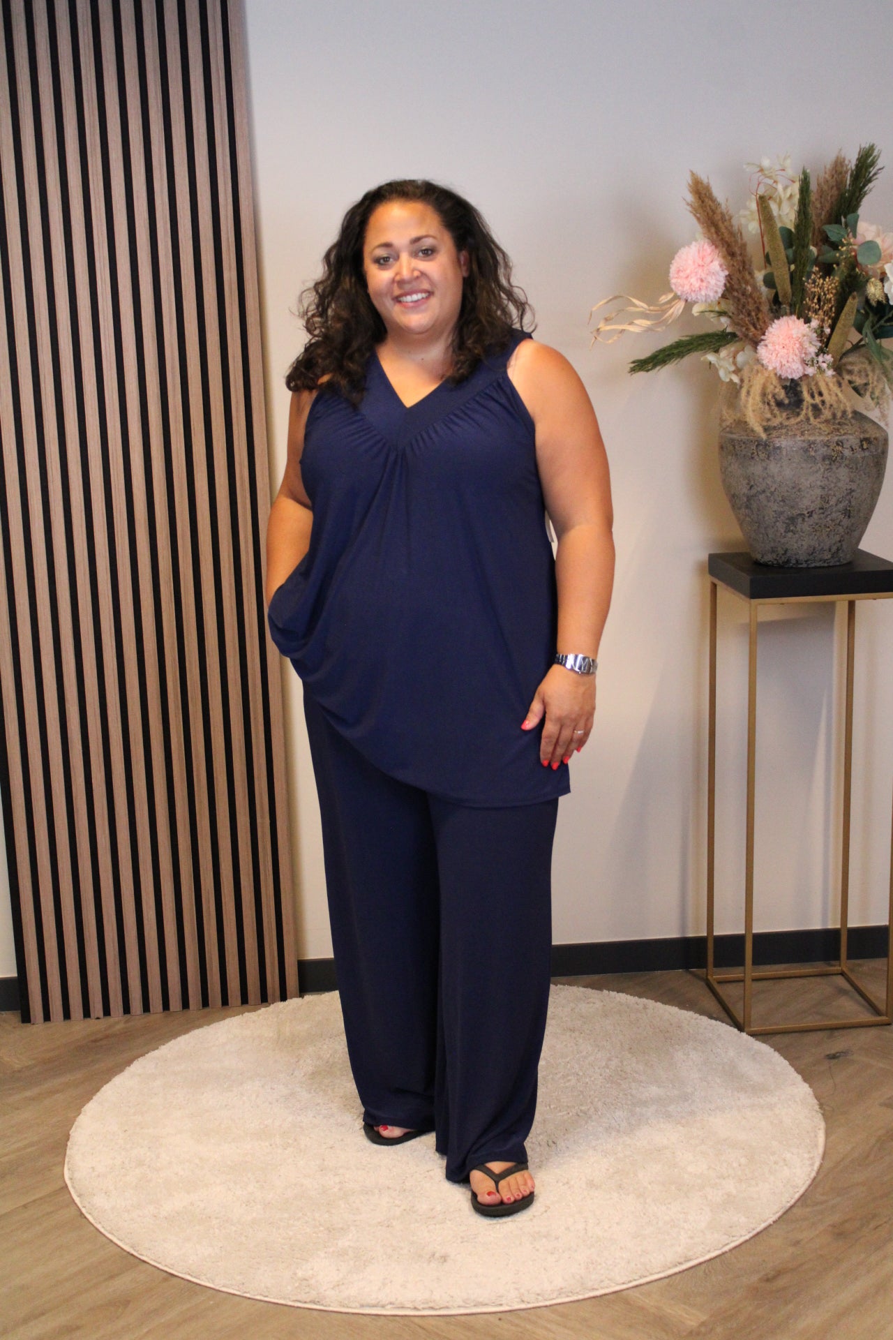 Ellen | Blaue Hose mit Taschen 48 bis 54