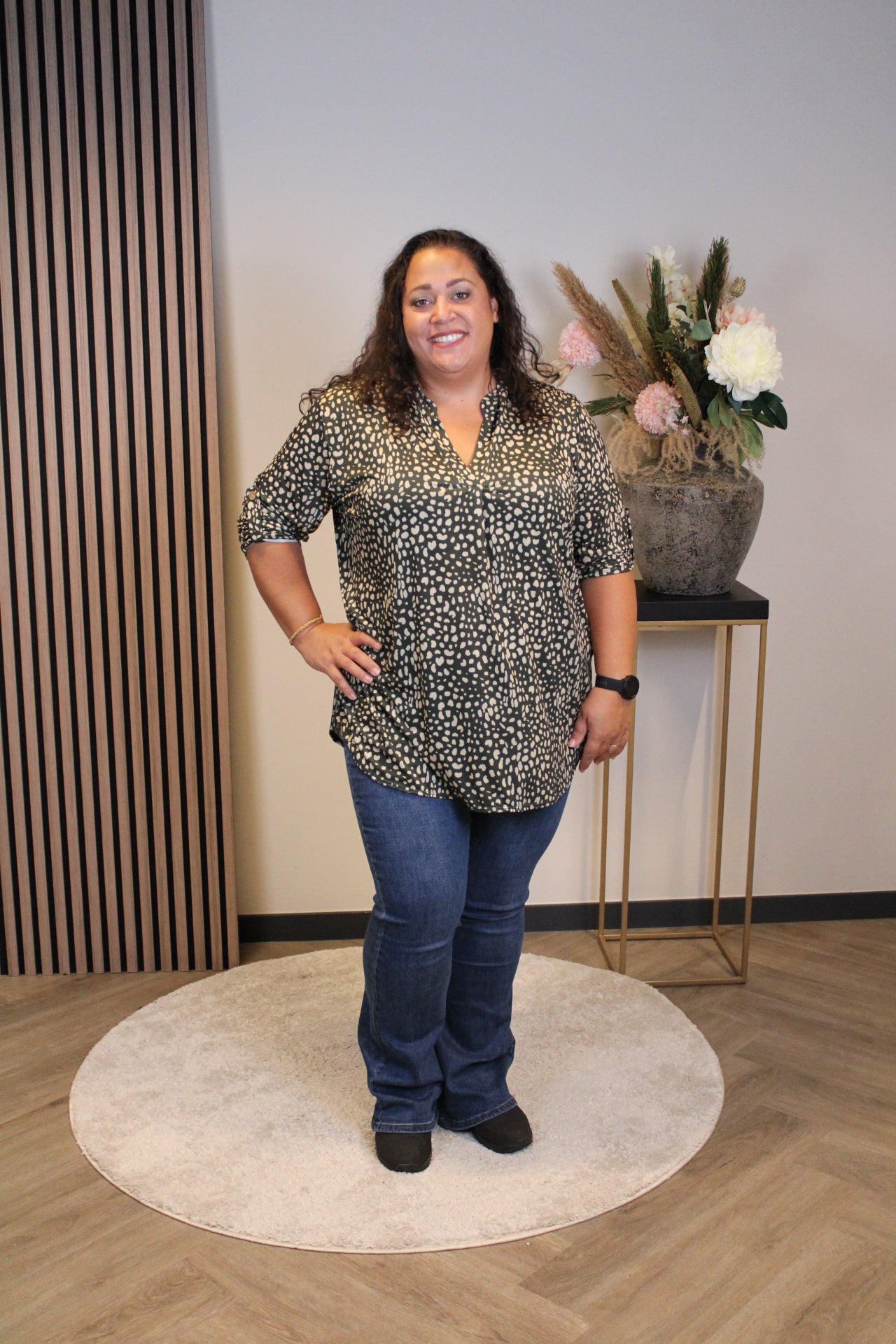 Fenke | Bluse grün Langarm 48 bis 52