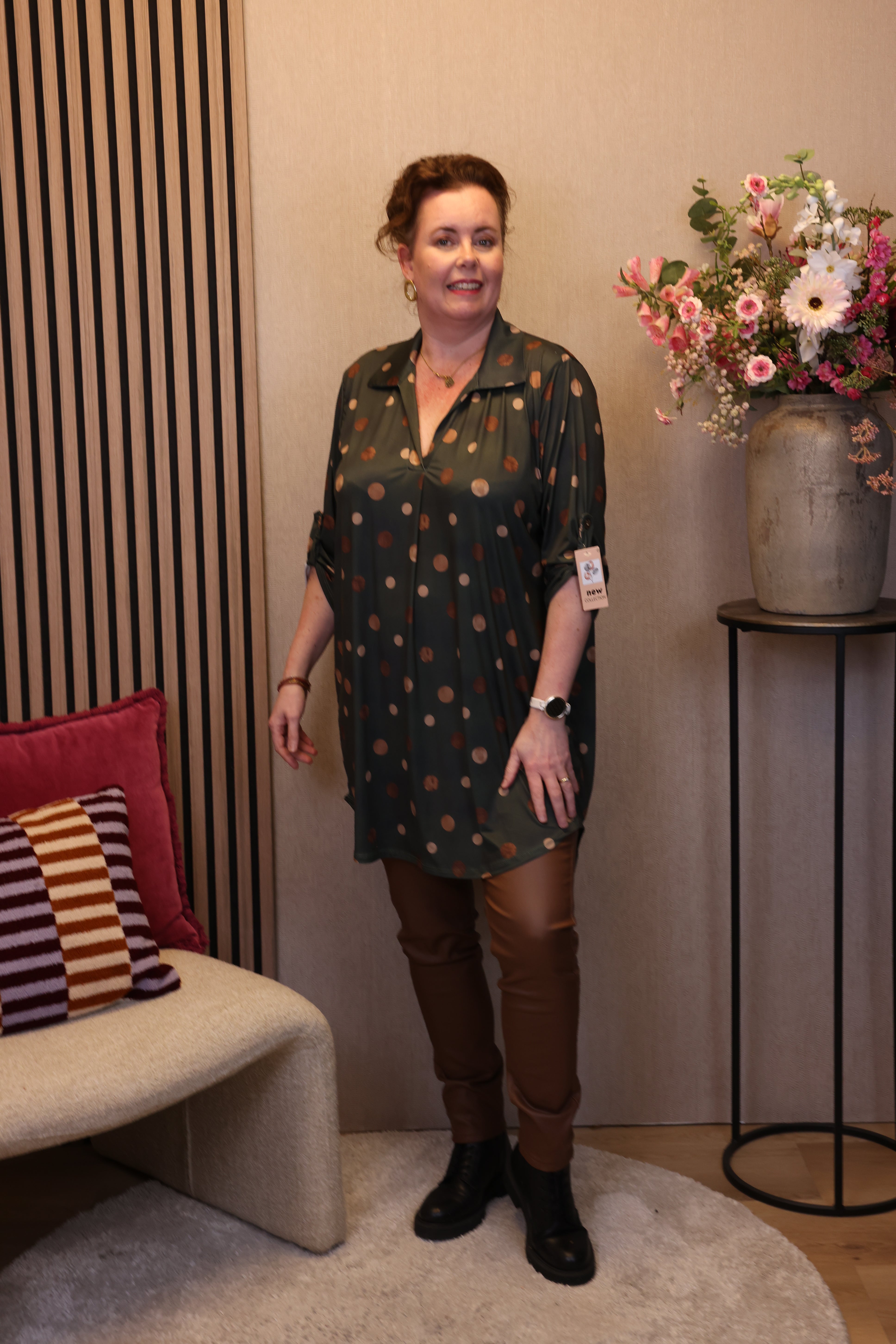 Dora | Bluse schwarz Langarm 52 bis 58