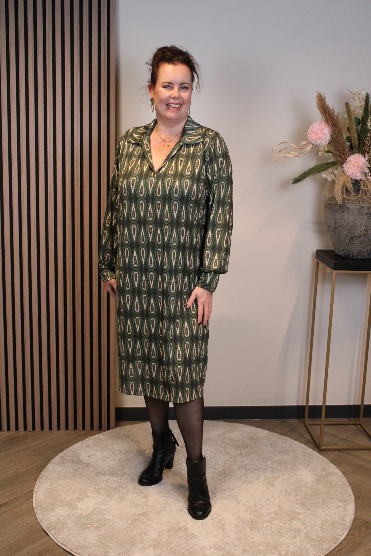 Marise | Blaues Langarmkleid 46 bis 50