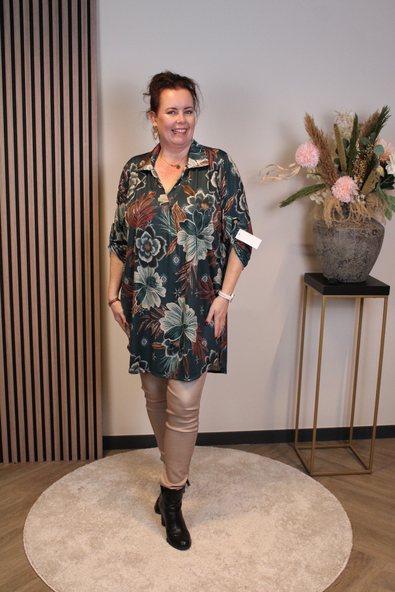 Els | Tuniek aqua met kraagje 48 t/m 52