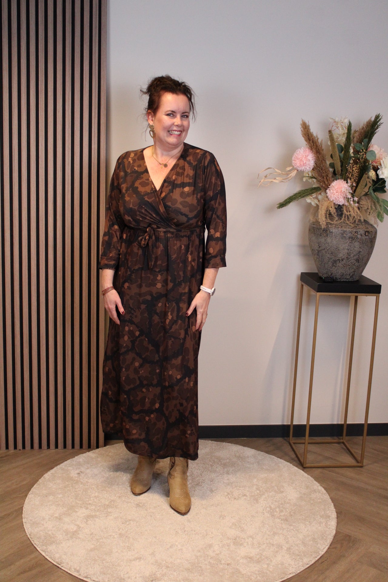 Britt | Blaues Langarmkleid 38 bis 44