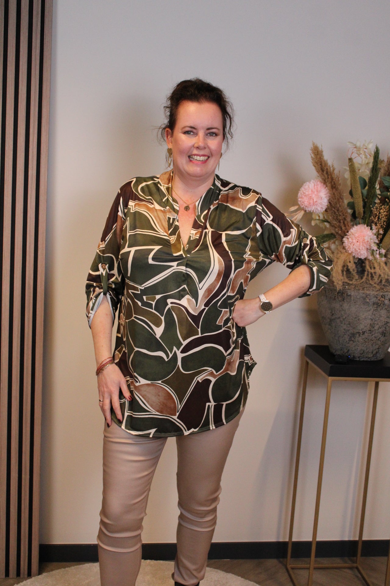 Dora | Bluse schwarz Langarm 52 bis 58
