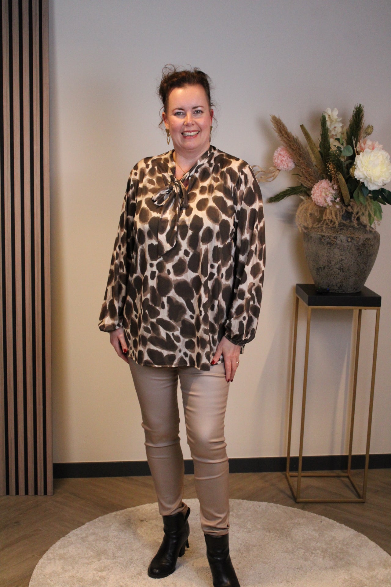 Miekje | Bluse braun Langarm 38 bis 48