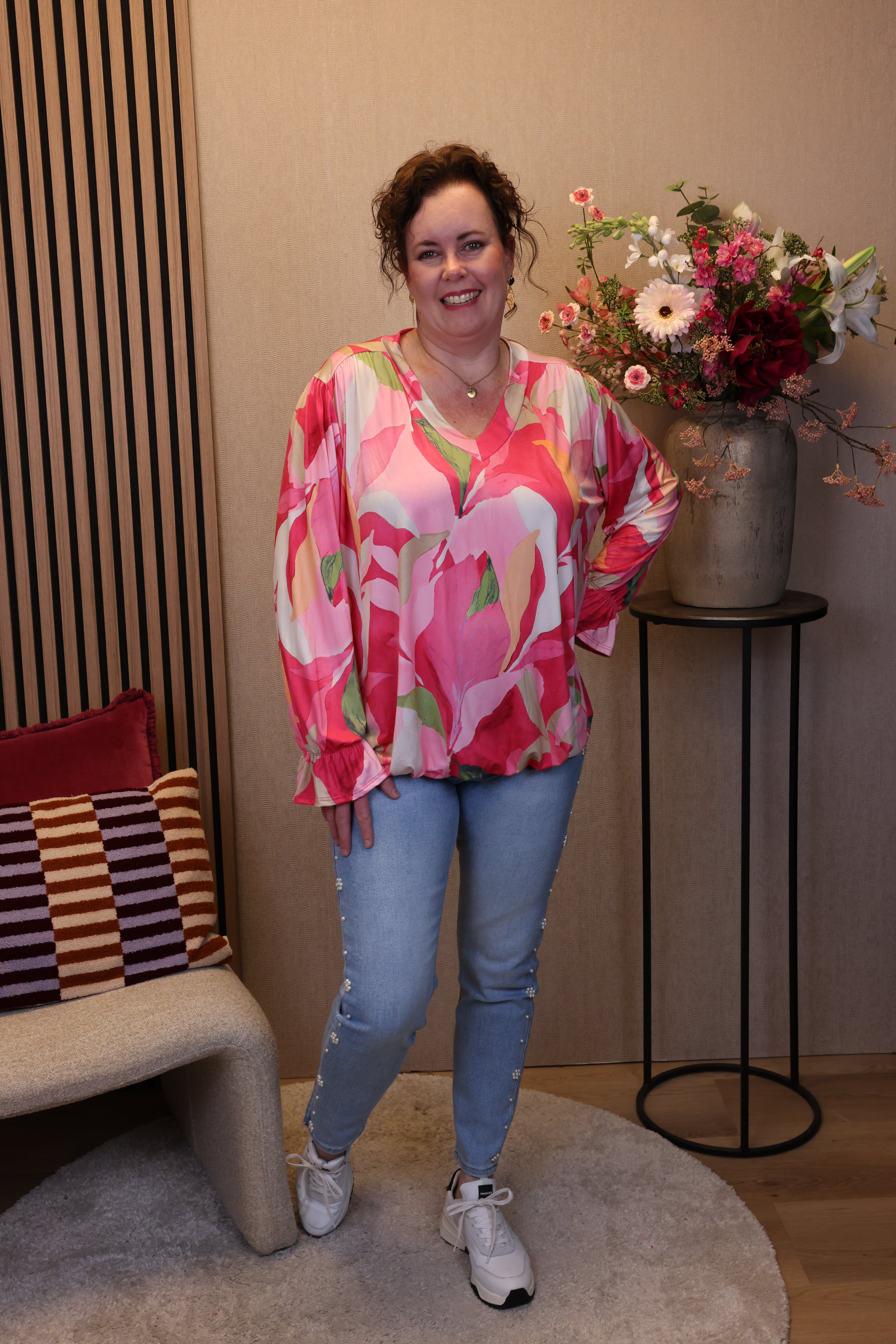 Dora | Bluse schwarz Langarm 52 bis 58