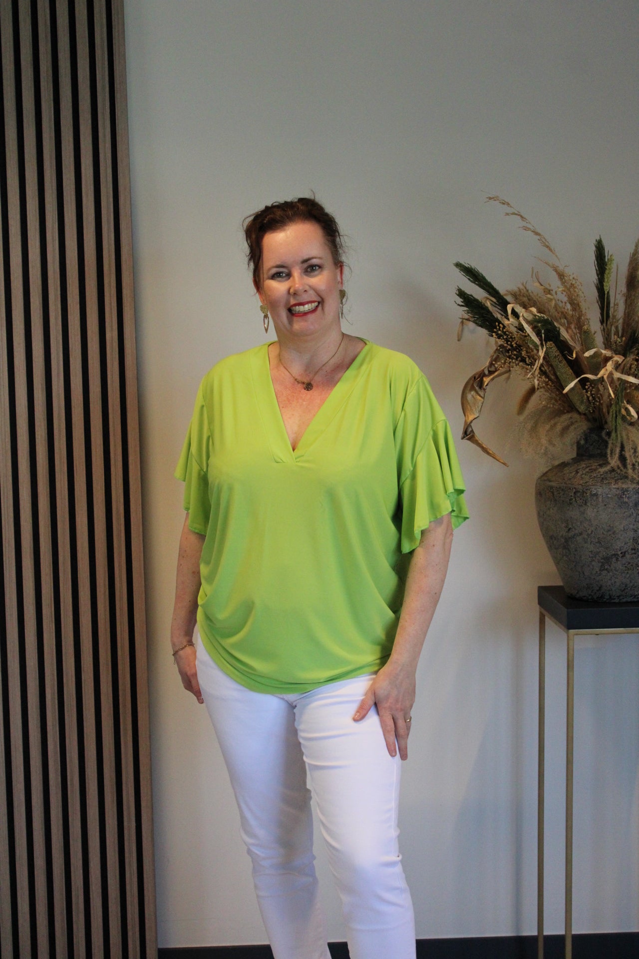 Mayra | Bluse Kurzarm Grün 40 bis 48