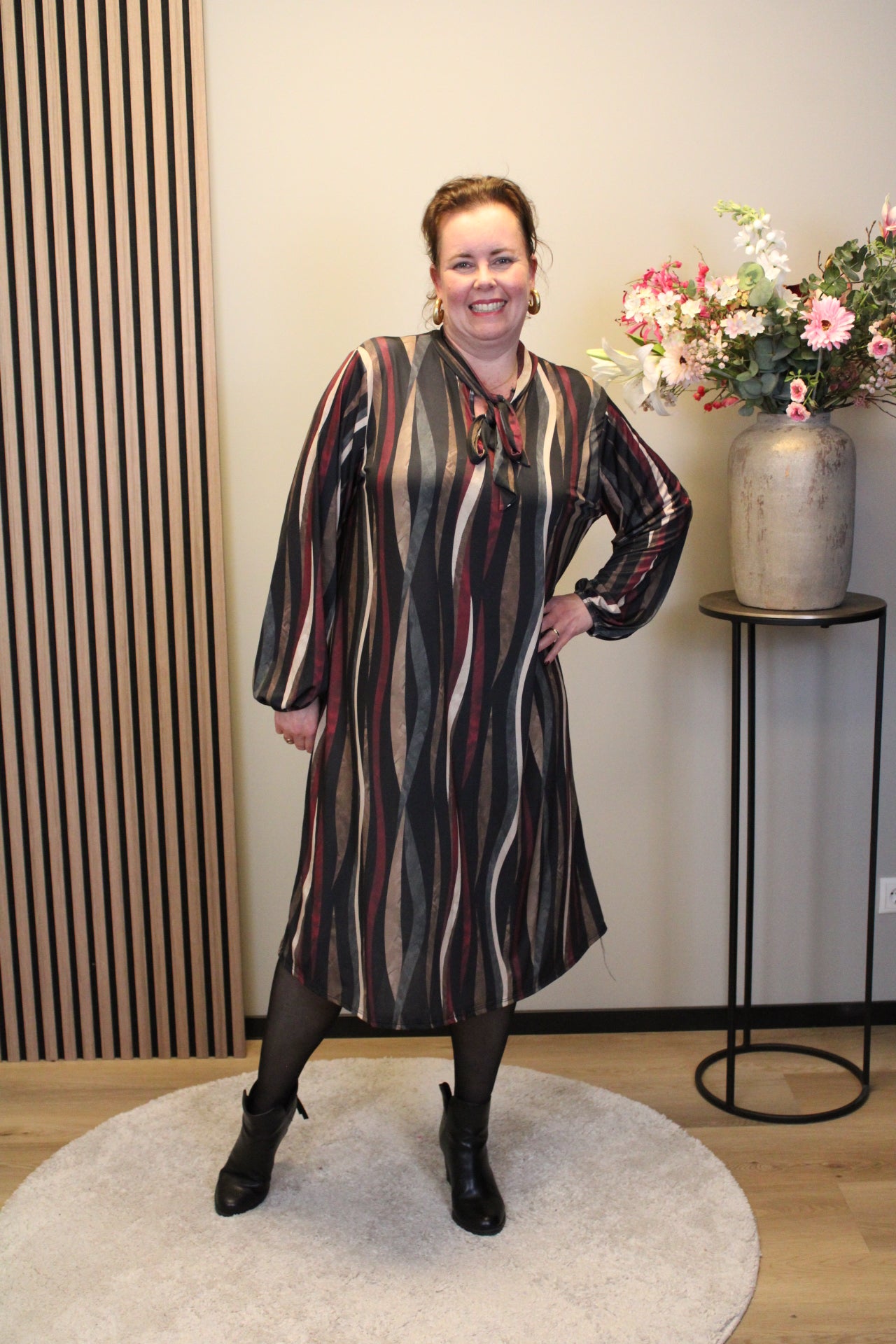 Christa | Grünes Kleid mit langen Ärmeln, Größe 38 bis 44