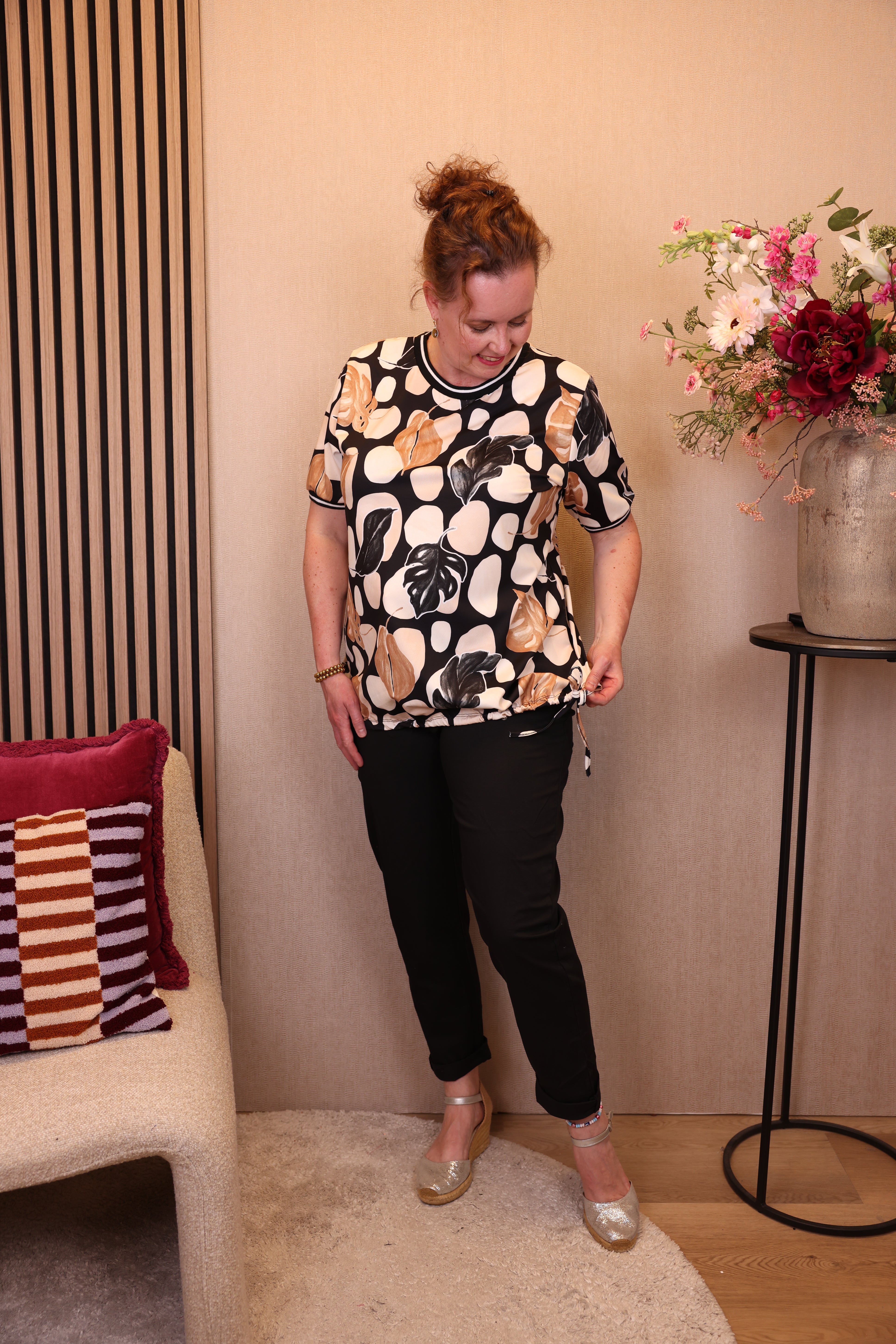 Dora | Bluse schwarz Langarm 52 bis 58