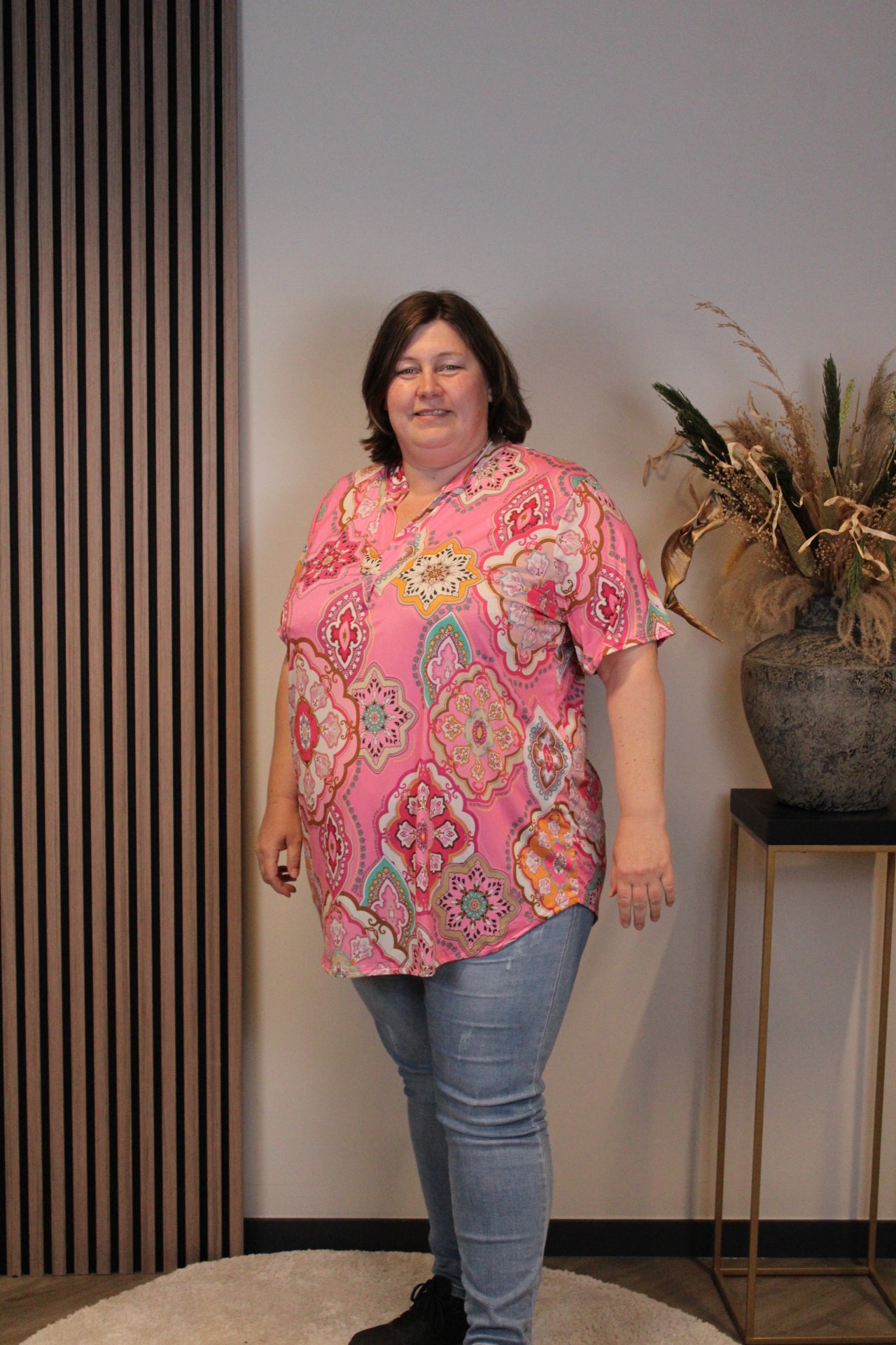 Dora | Bluse schwarz Langarm 52 bis 58