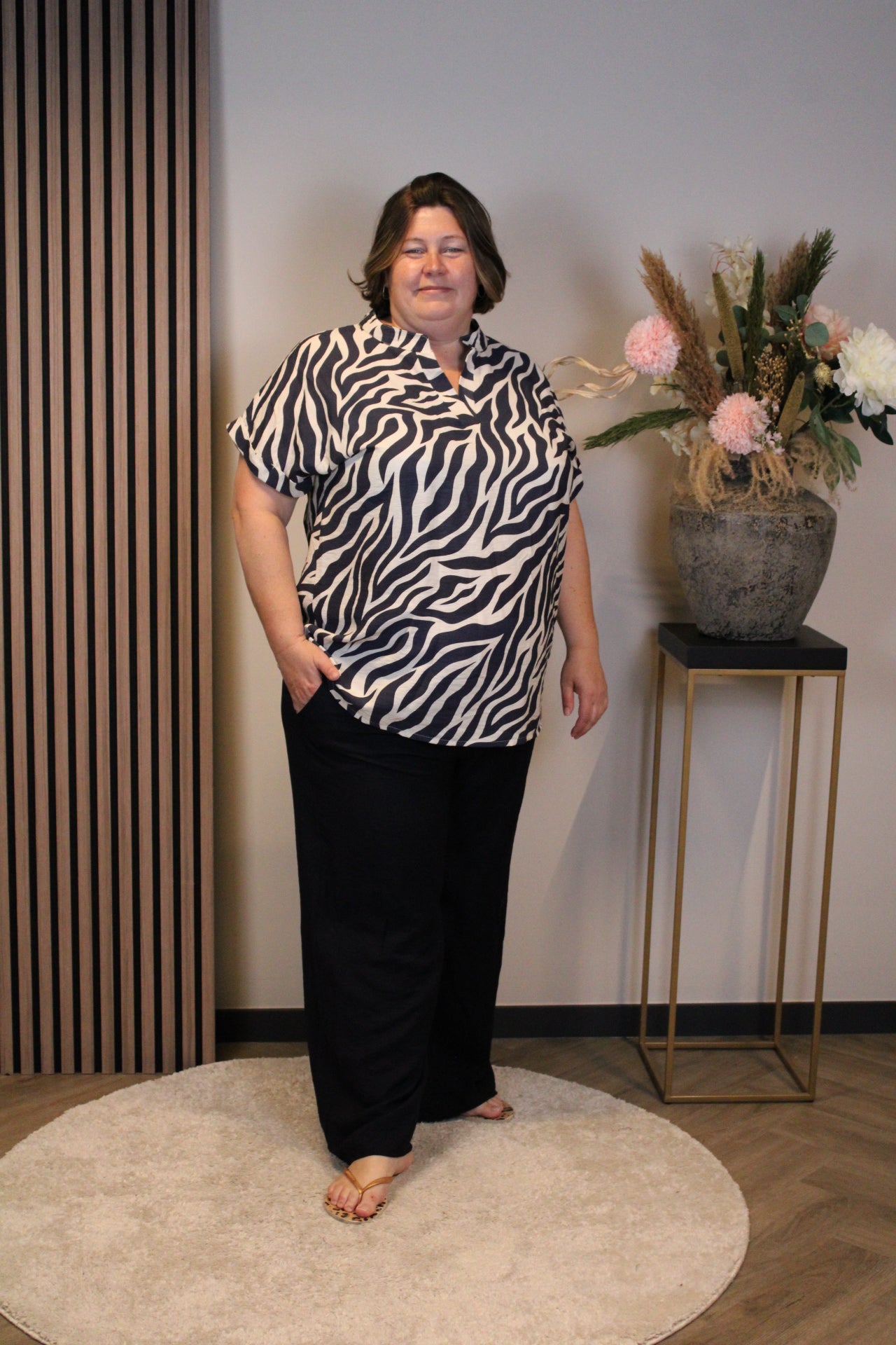 Dora | Bluse schwarz Langarm 52 bis 58