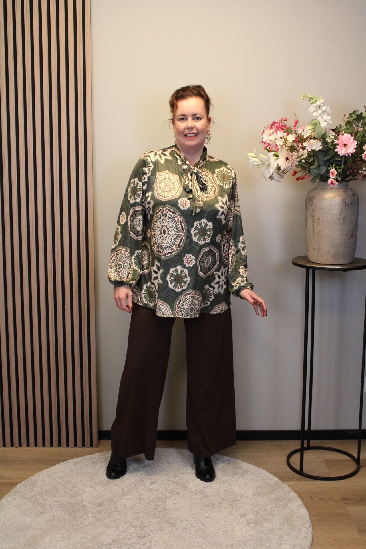 Hilda | Bluse grün Langarm 48 bis 52