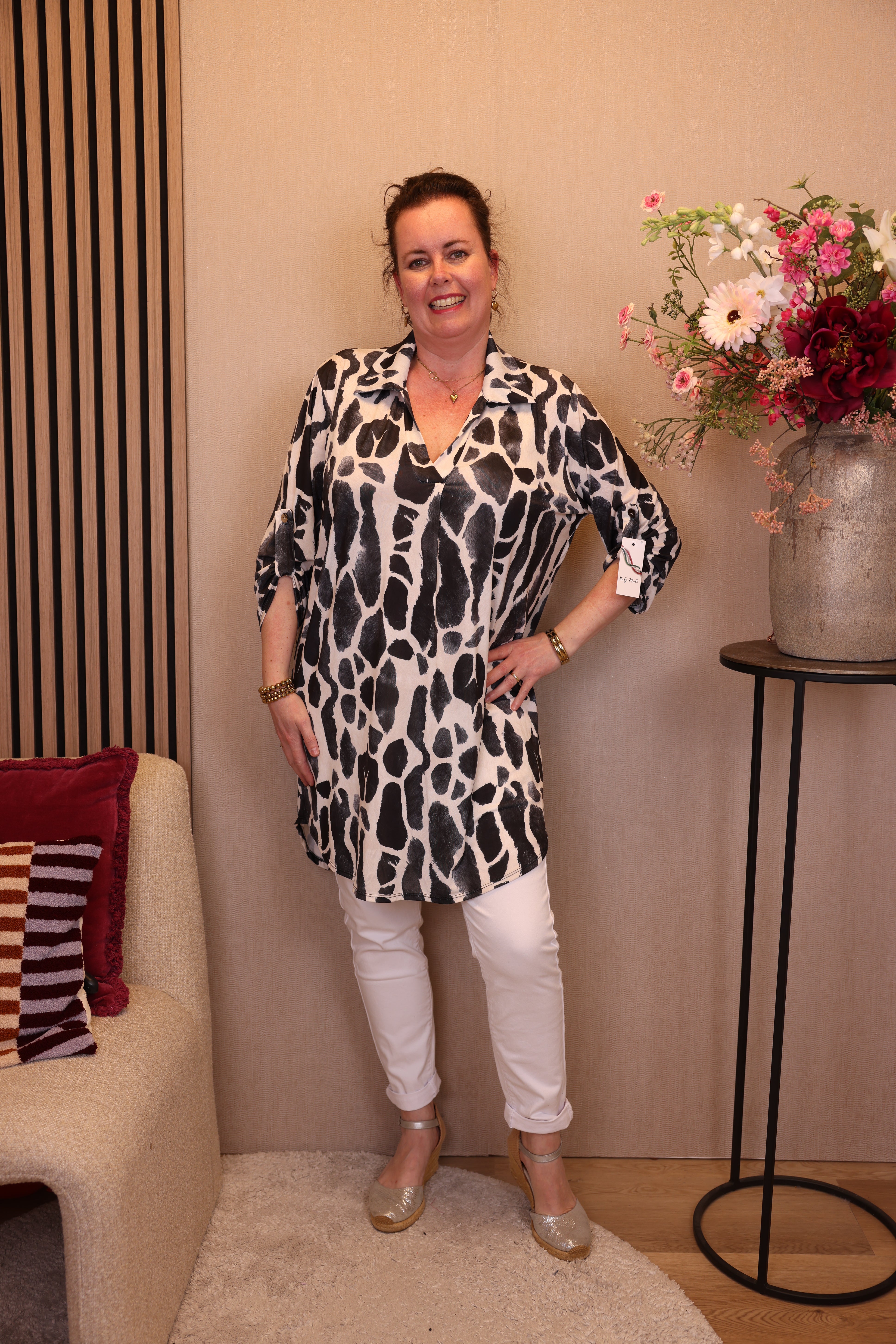Dora | Bluse schwarz Langarm 52 bis 58
