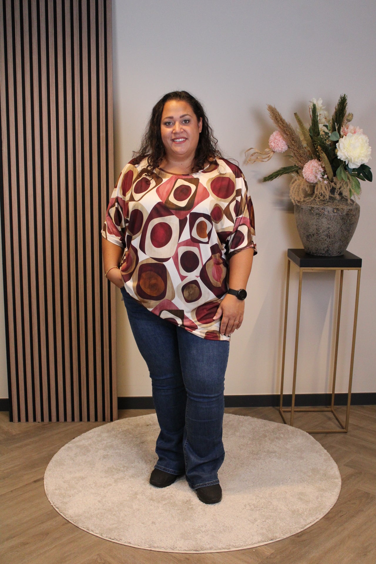 Dora | Bluse schwarz Langarm 52 bis 58