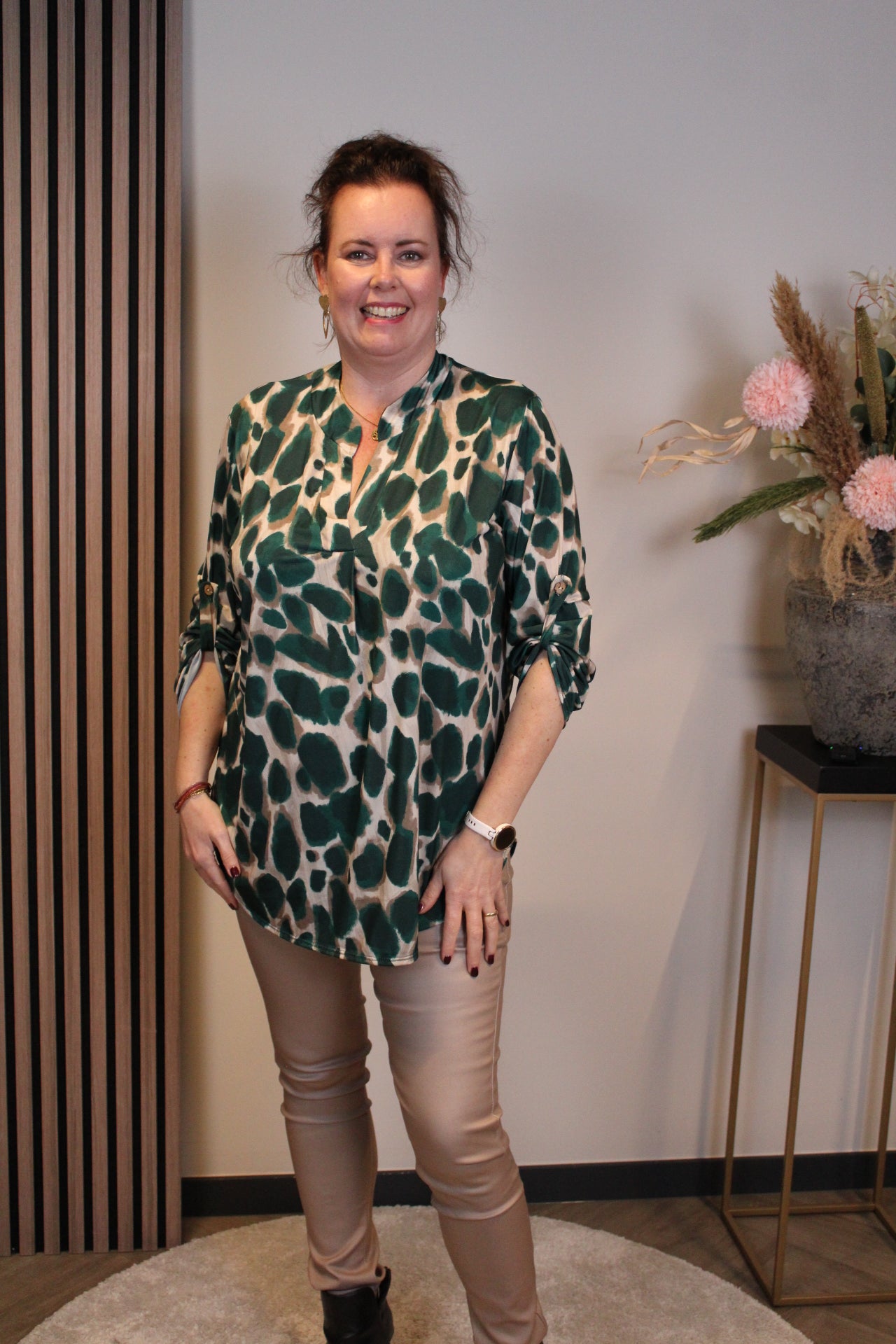 Dora | Bluse schwarz Langarm 52 bis 58