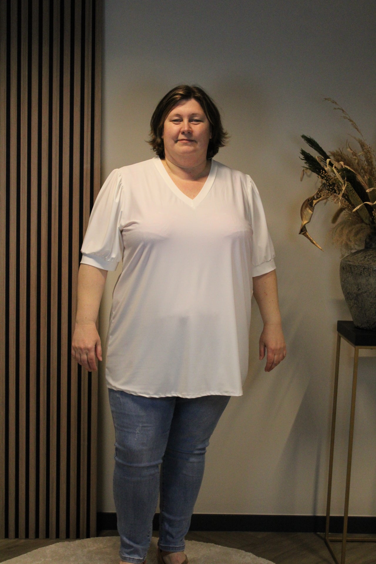 Fay | Weiße Kurzarmbluse 52 bis 58