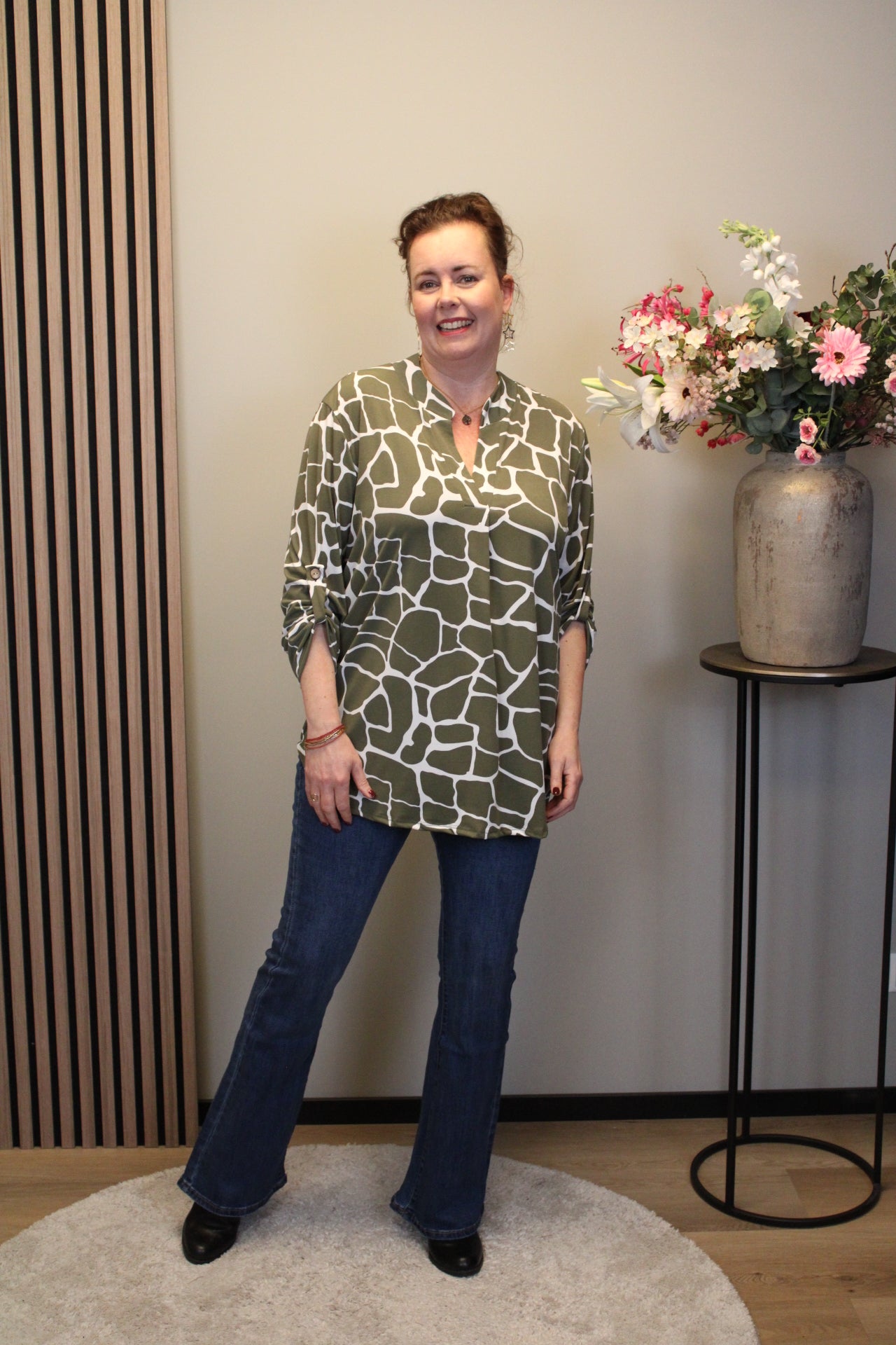 Dora | Bluse schwarz Langarm 38 bis 48