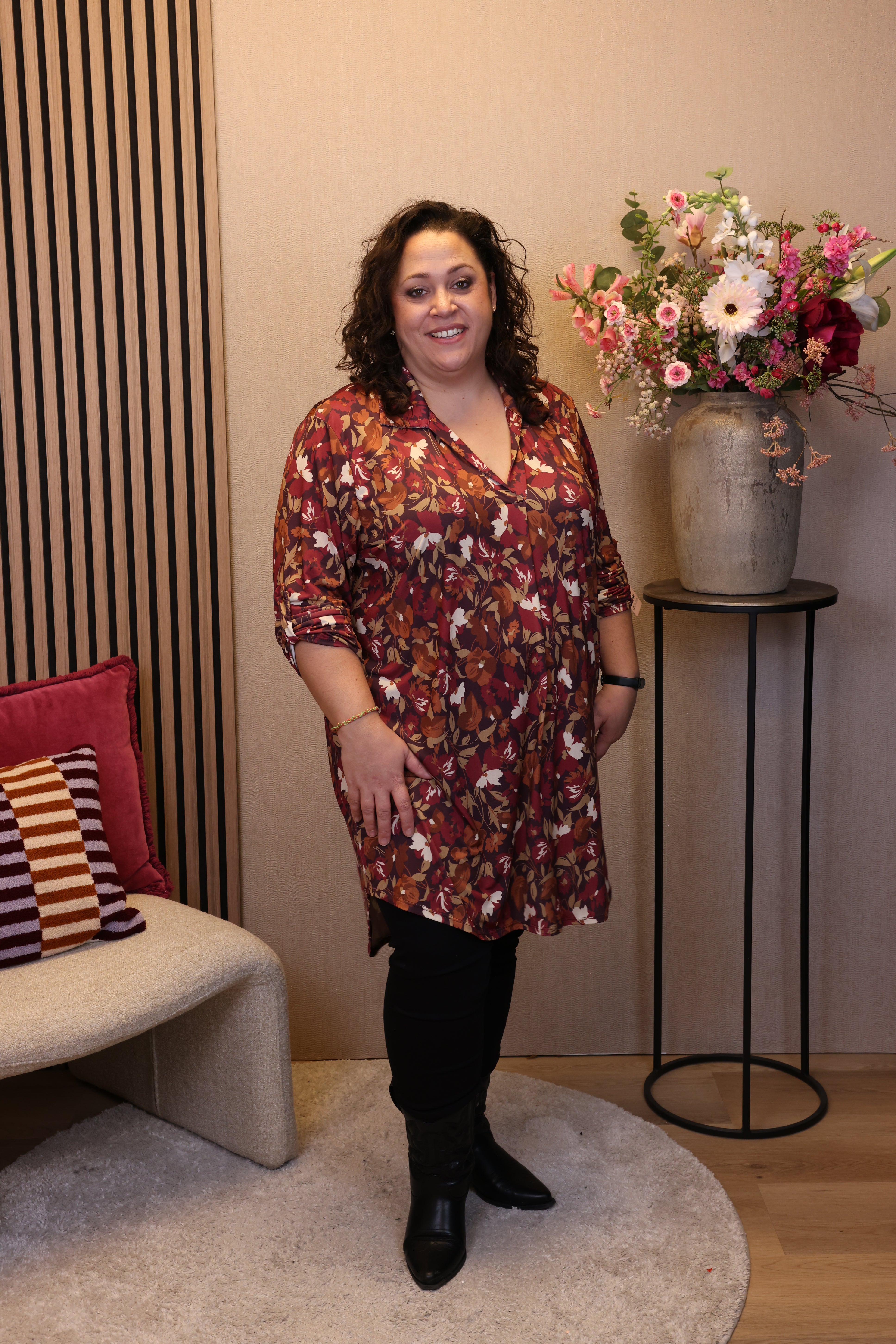 Dora | Bluse schwarz Langarm 52 bis 58