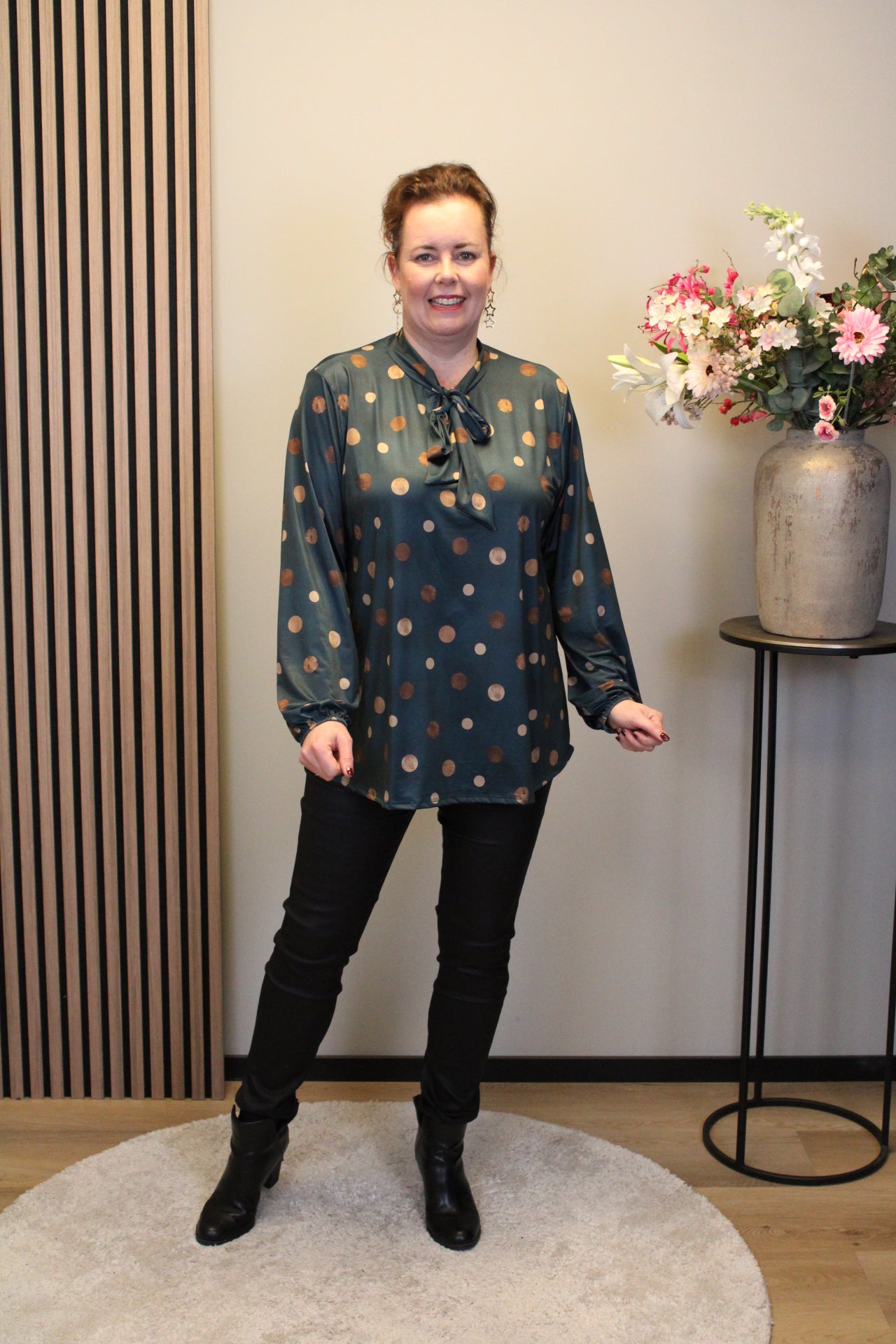 Miekje | Bluse braun Langarm 38 bis 48