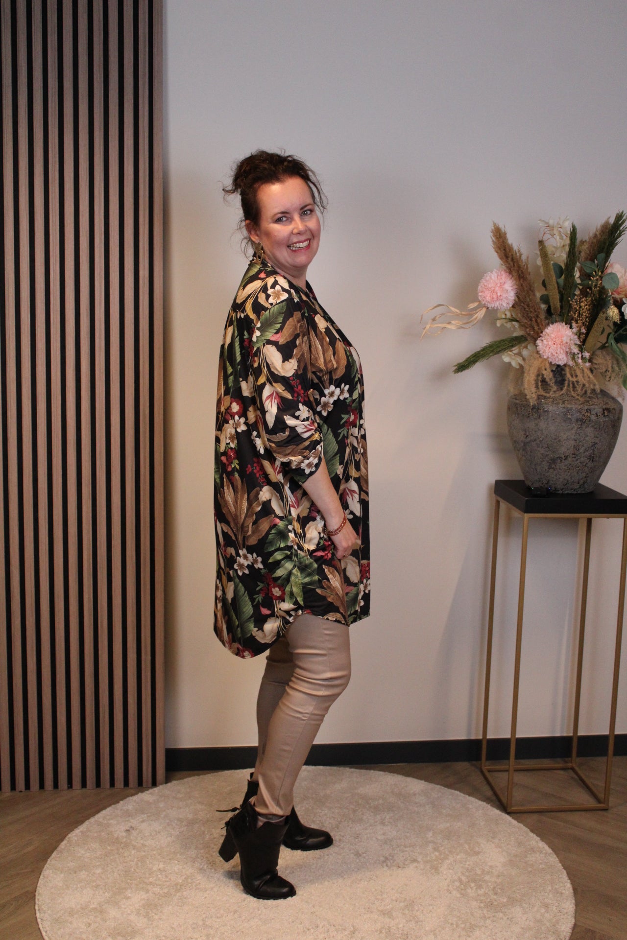 Lana | Blaue Bluse mit Kragen 38 bis 48