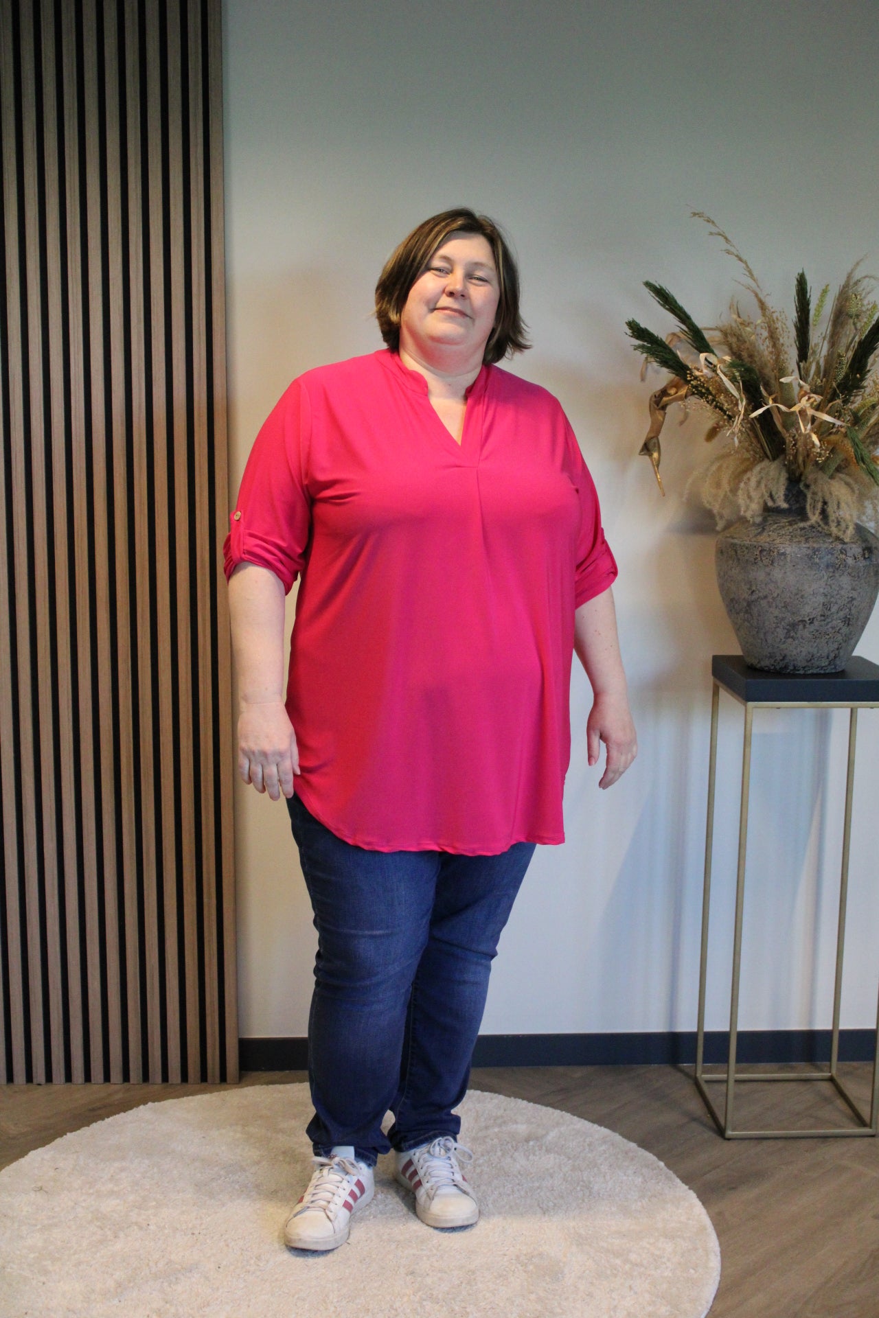 Dora | Bluse schwarz Langarm 52 bis 58