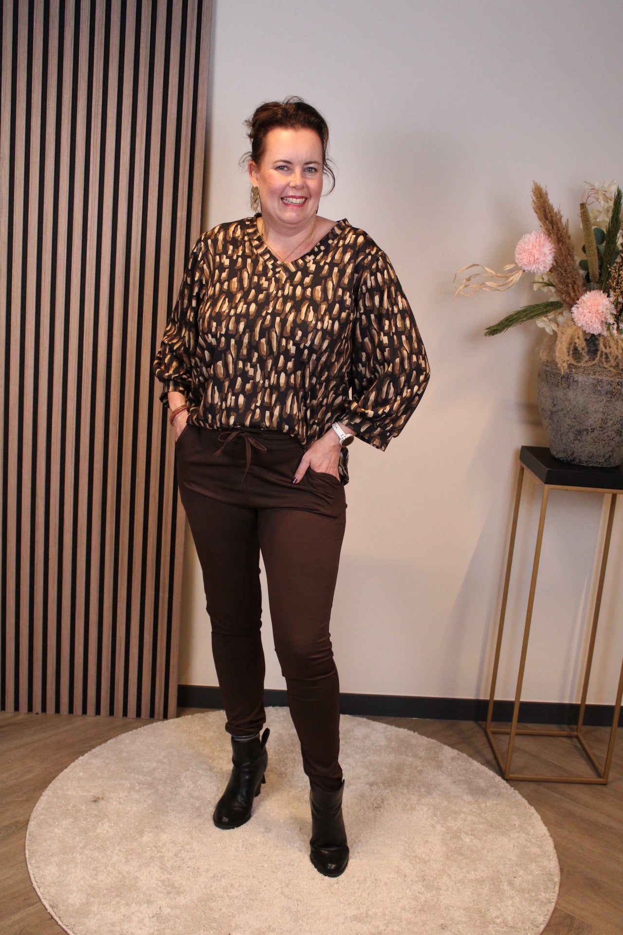 Dora | Bluse schwarz Langarm 52 bis 58