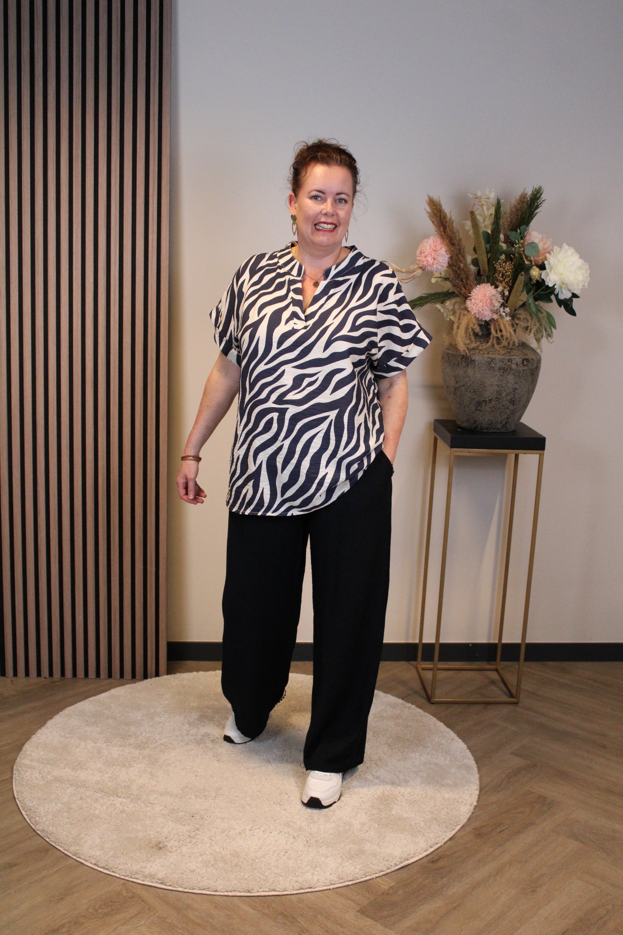 Dora | Bluse schwarz Langarm 52 bis 58