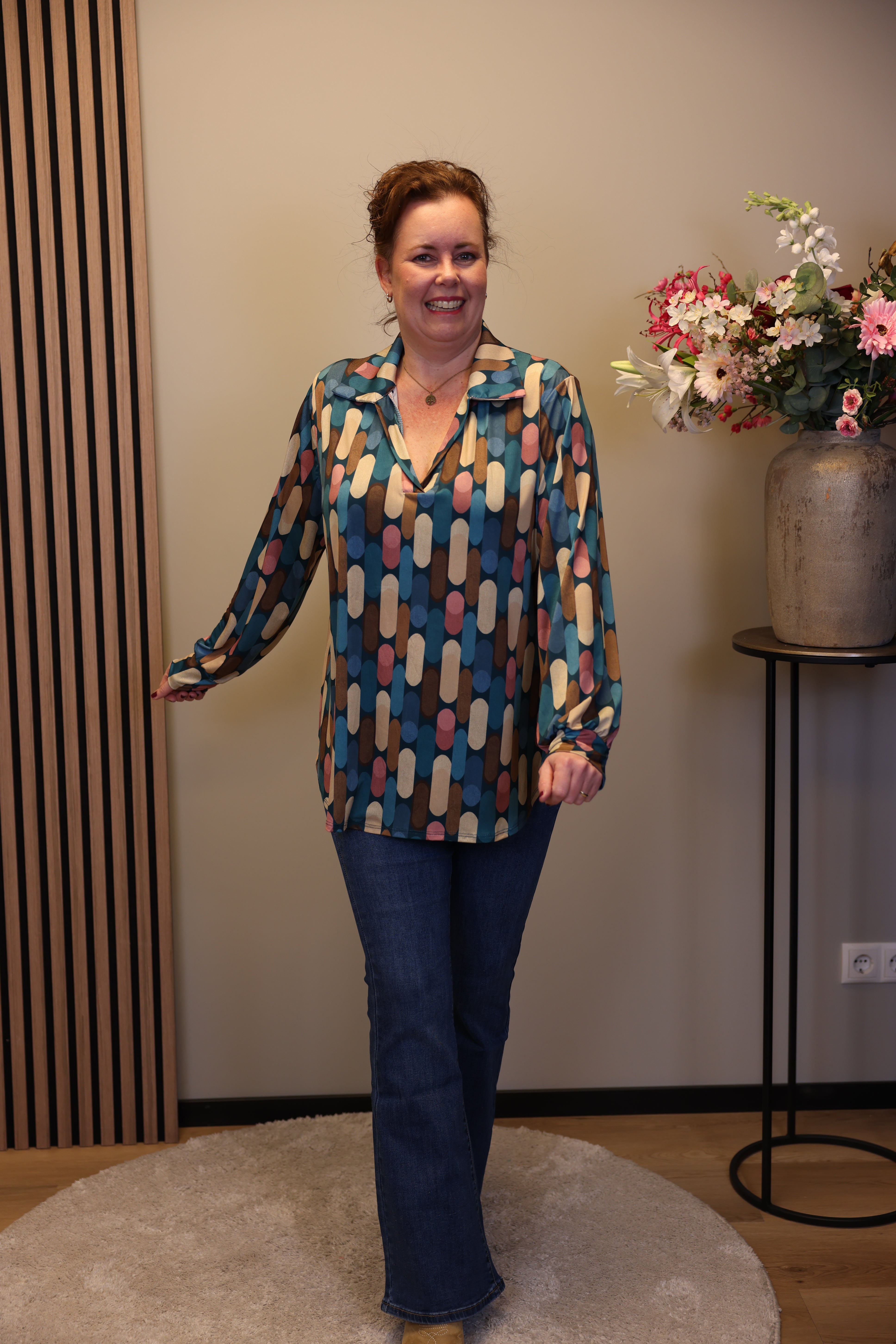 Dora | Bluse schwarz Langarm 52 bis 58