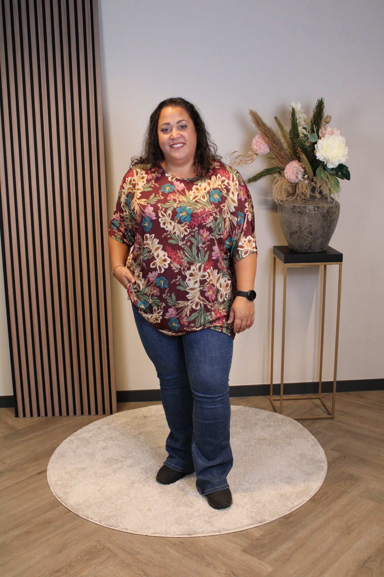 Dora | Bluse schwarz Langarm 52 bis 58