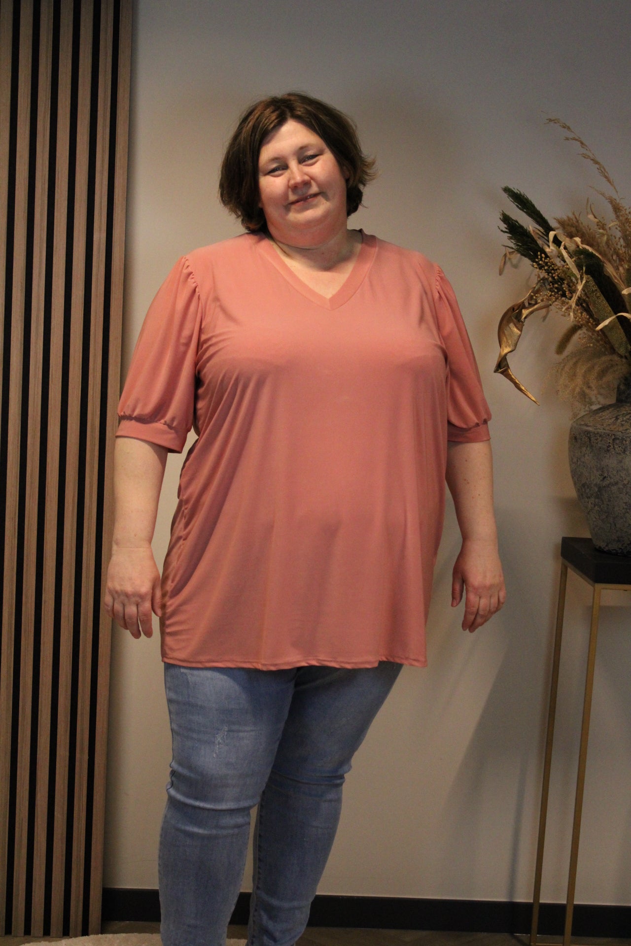 Fay | Bluse altrosa Kurzarm 52 bis 58