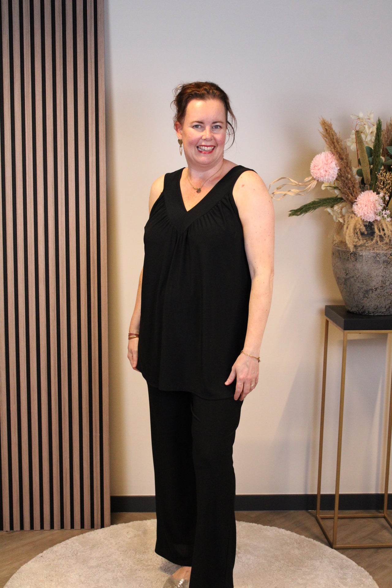 Dora | Bluse schwarz Langarm 52 bis 58