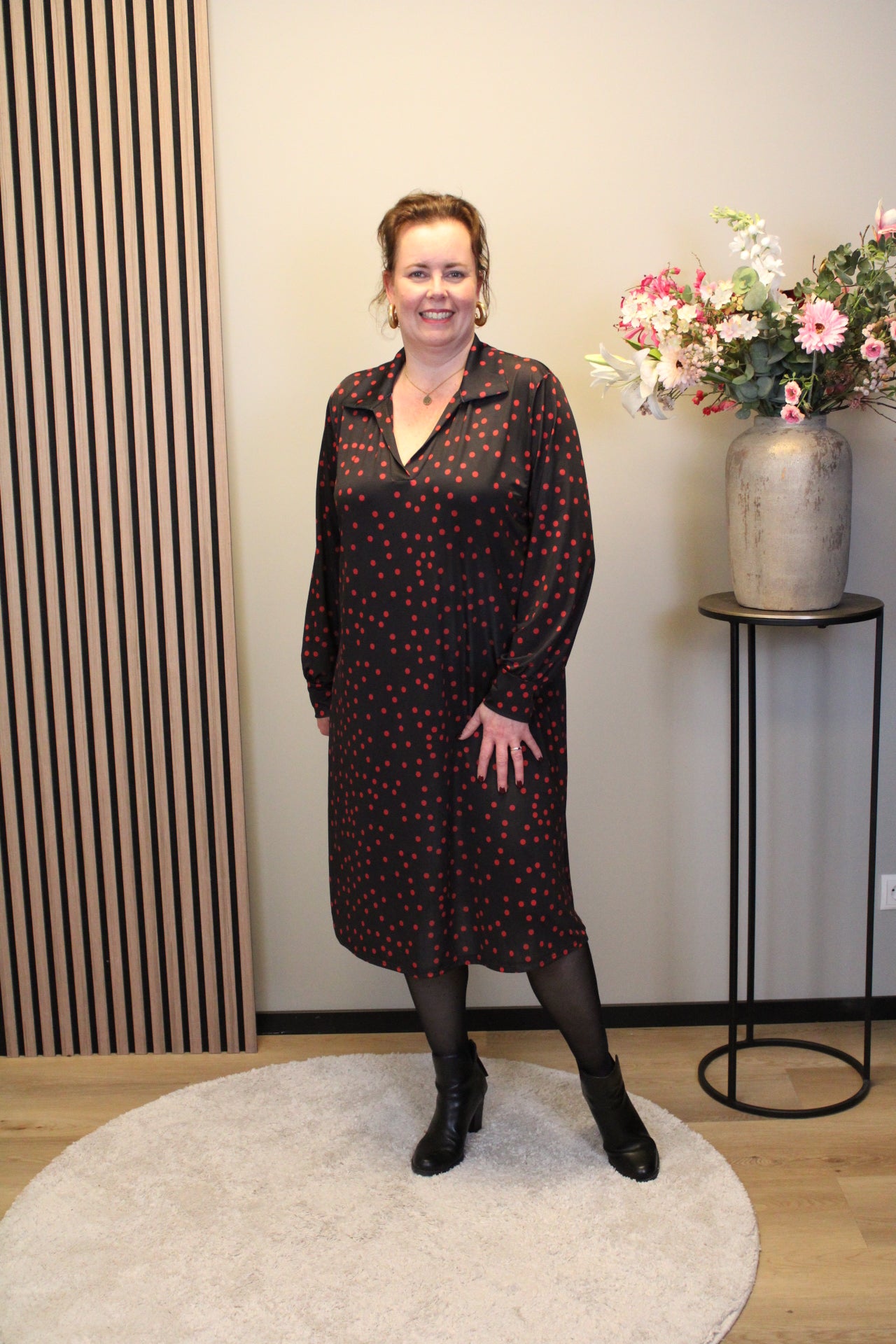 Christa | Grünes Kleid mit langen Ärmeln, Größe 38 bis 44