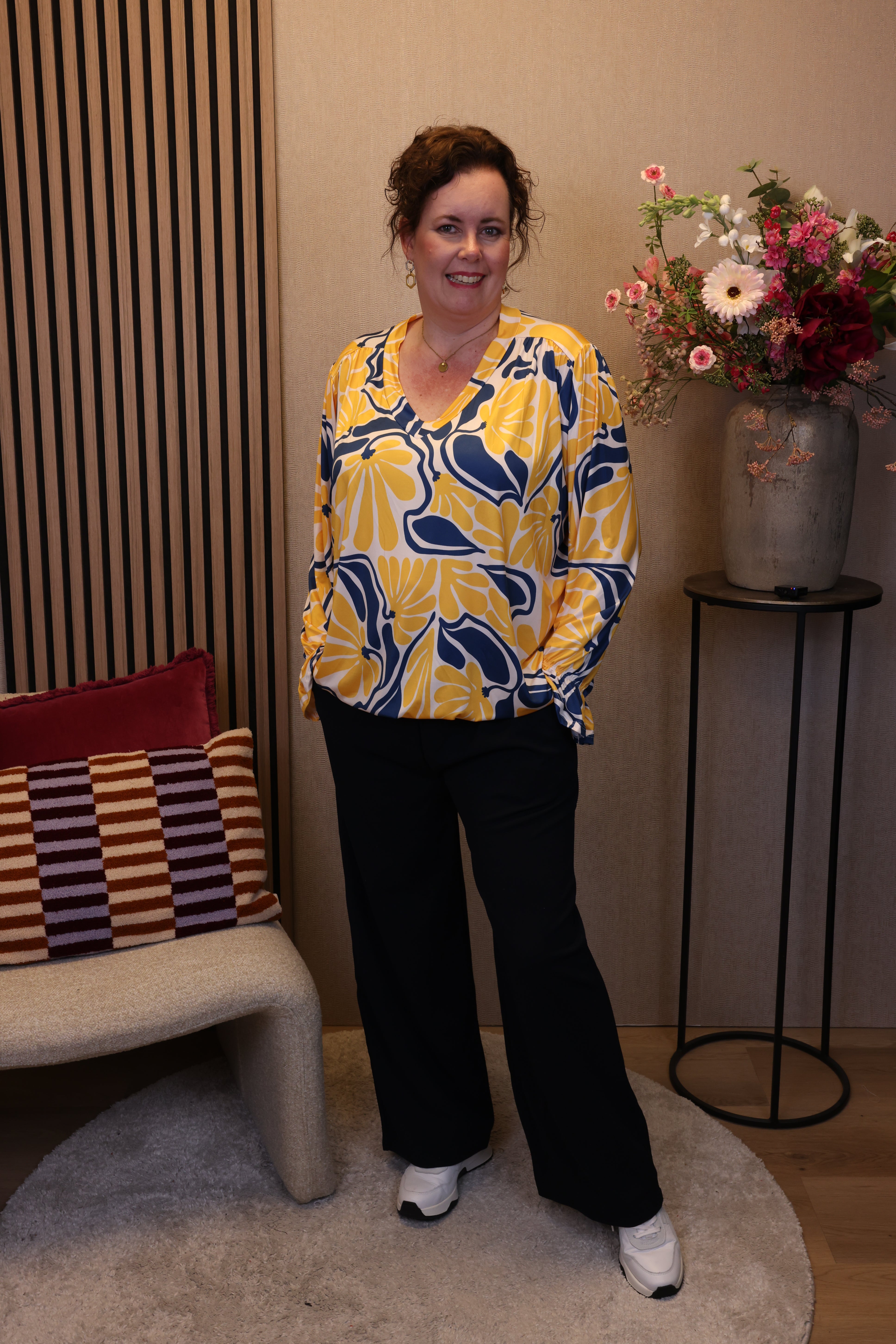 Dora | Bluse schwarz Langarm 52 bis 58