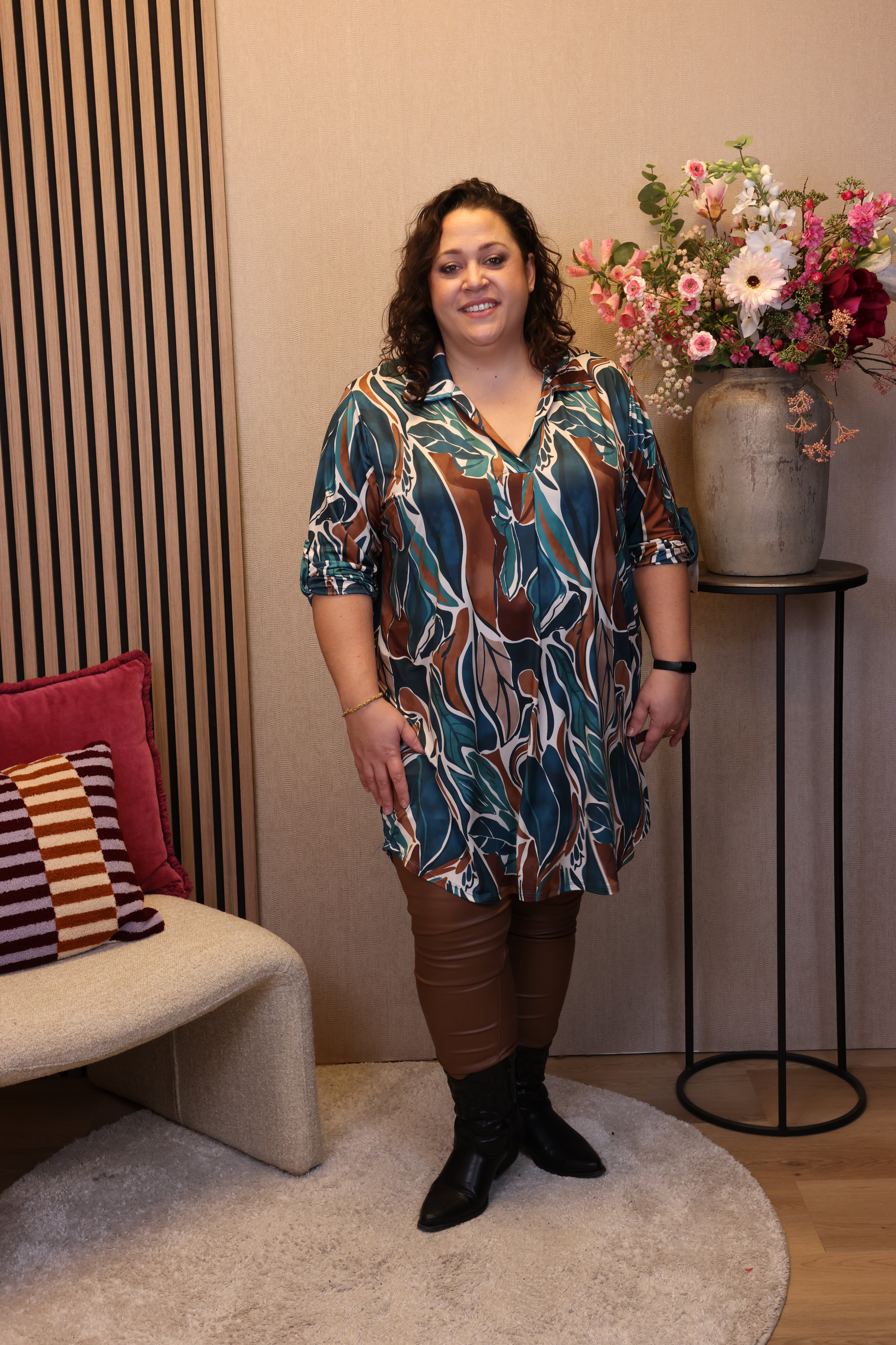Dora | Bluse schwarz Langarm 52 bis 58