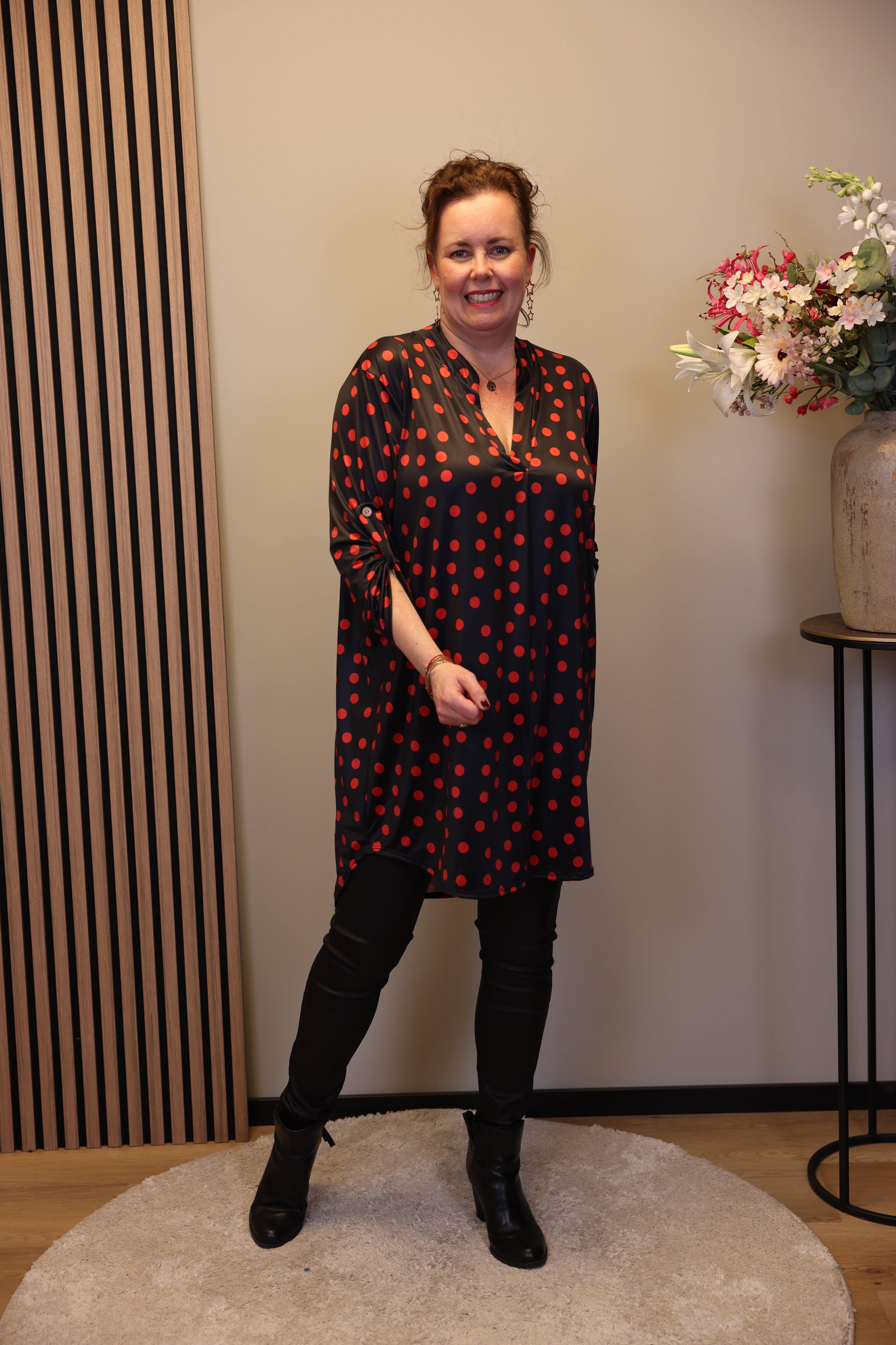 Lana | Blaue Bluse mit Kragen 38 bis 48