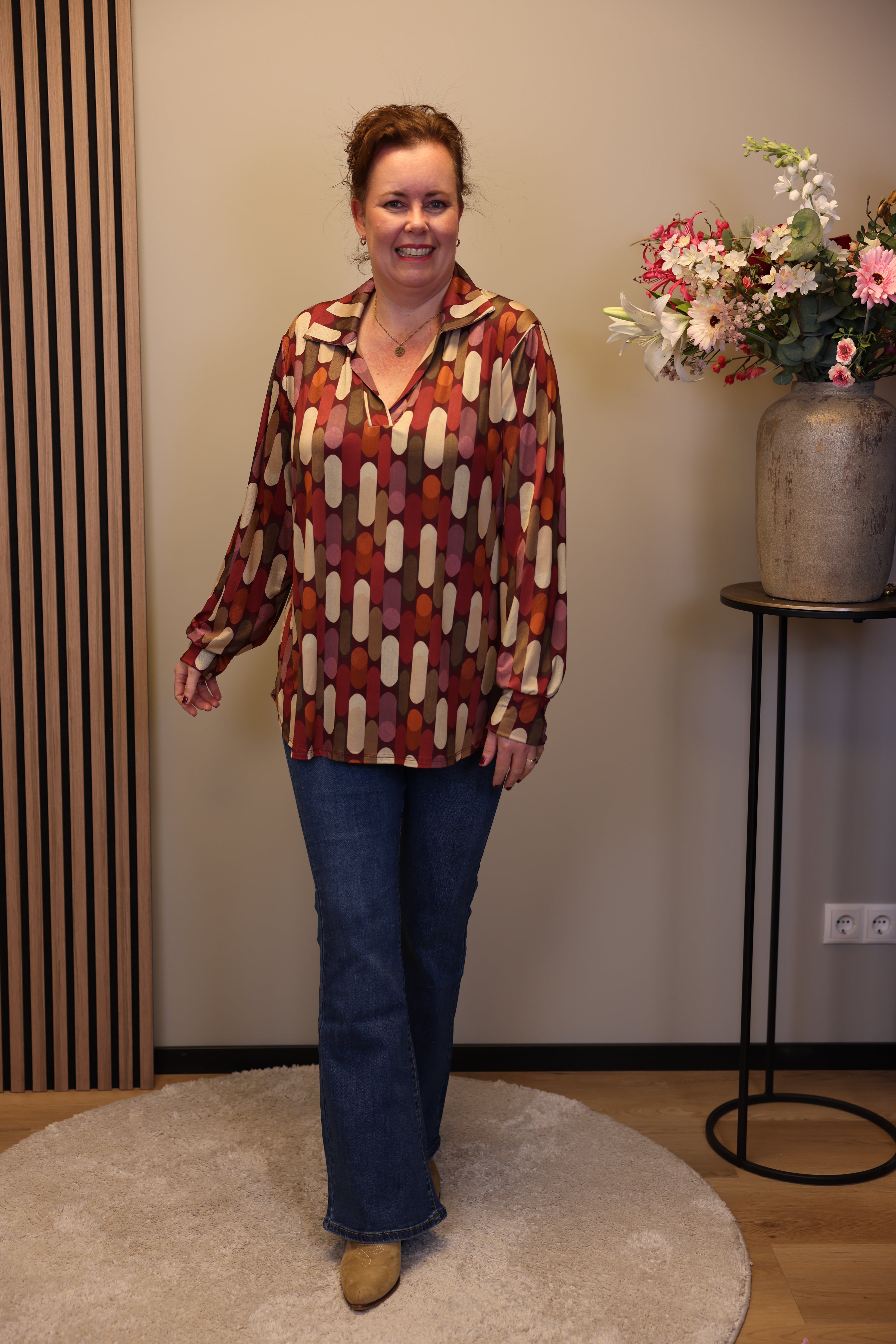 Verona | Bluse mit Kragen blau 48 bis 52