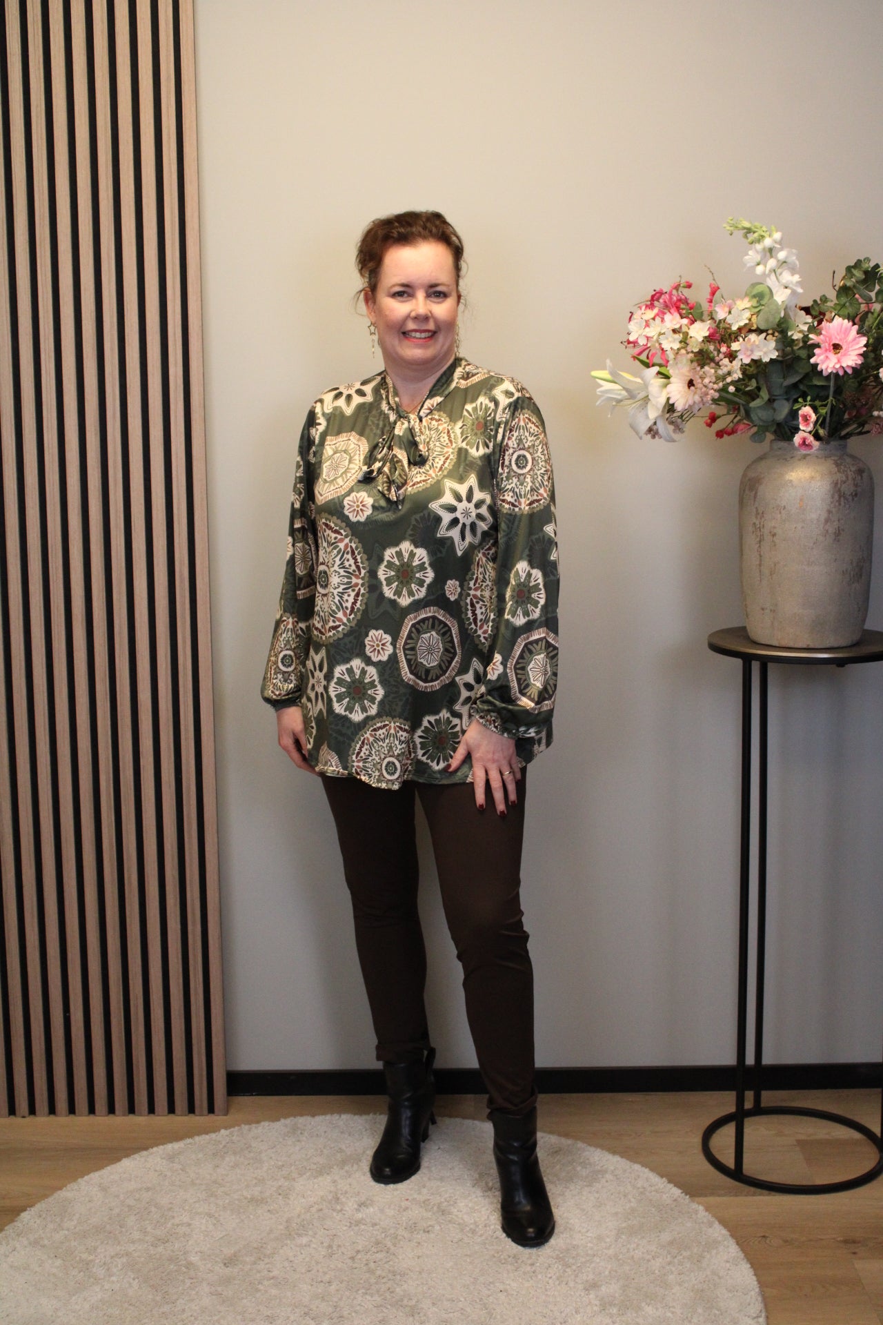 Hilda | Bluse grün Langarm 48 bis 52