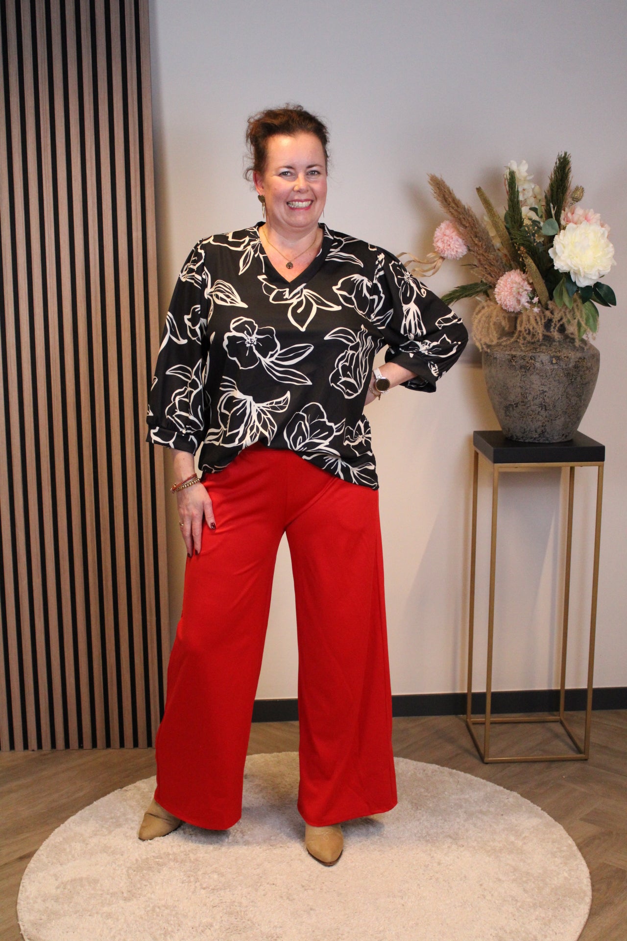 Dora | Bluse schwarz Langarm 52 bis 58