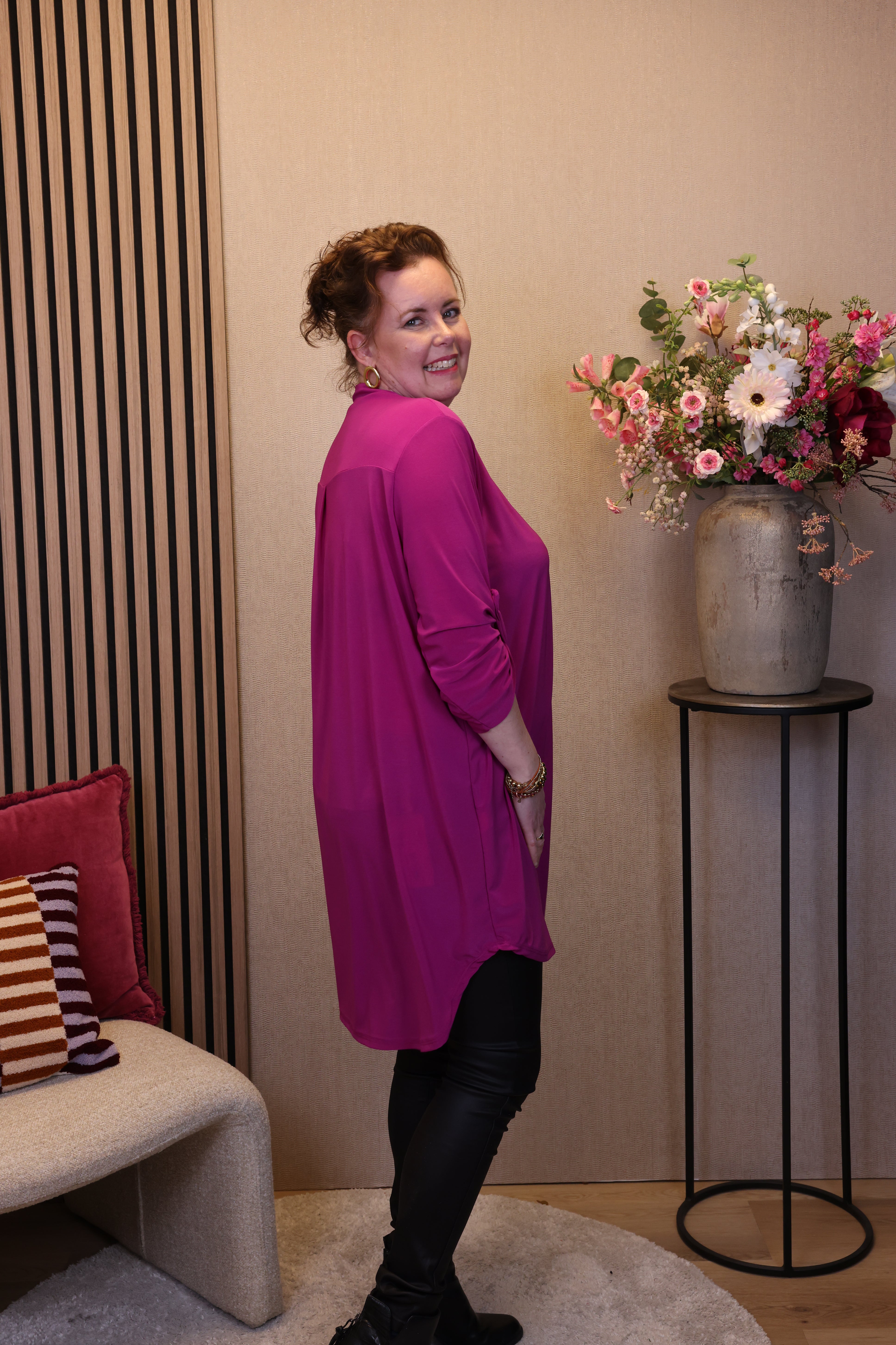 Dora | Bluse schwarz Langarm 52 bis 58