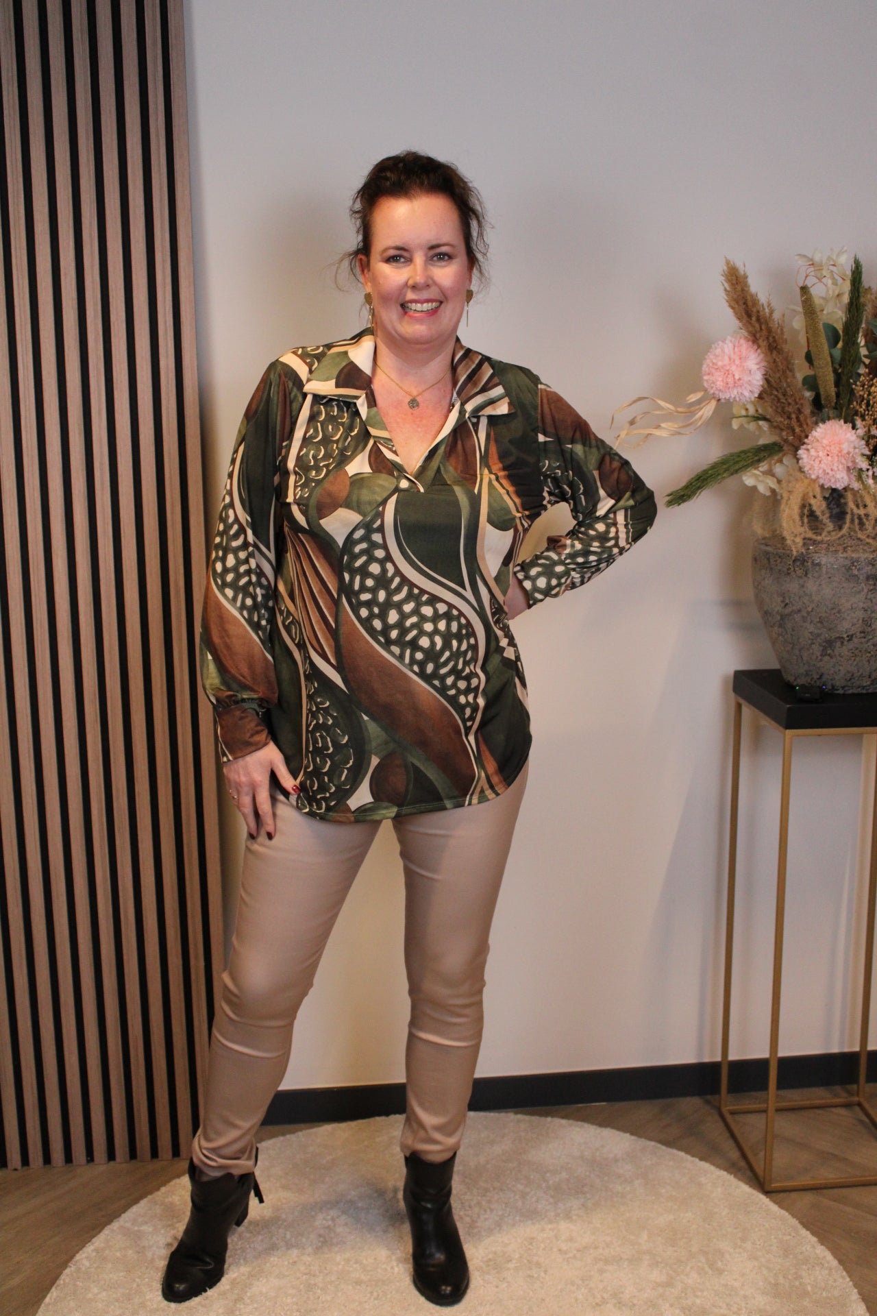 Dora | Bluse schwarz Langarm 52 bis 58