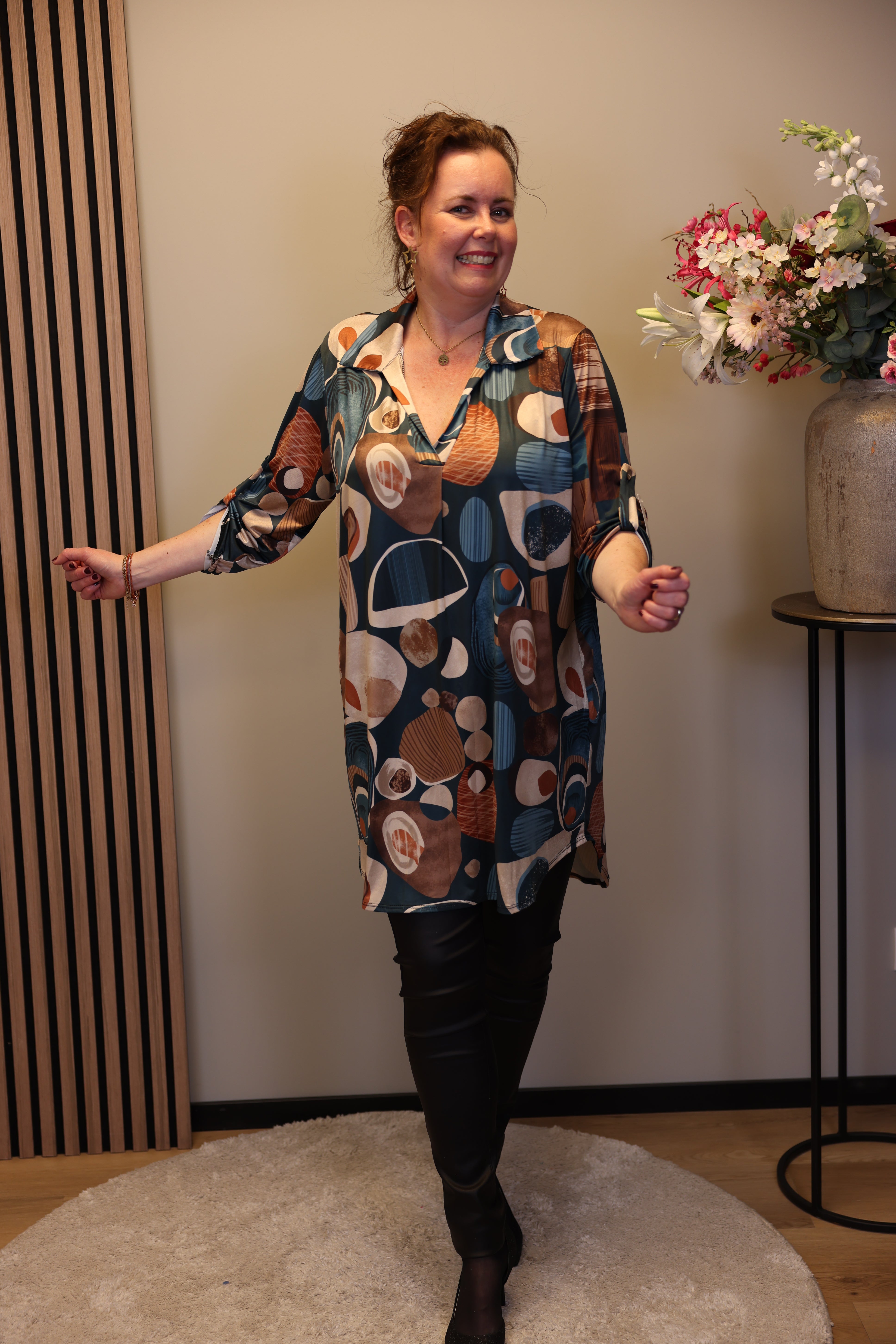 Danique | Tuniek aqua met kraagje 48 t/m 52