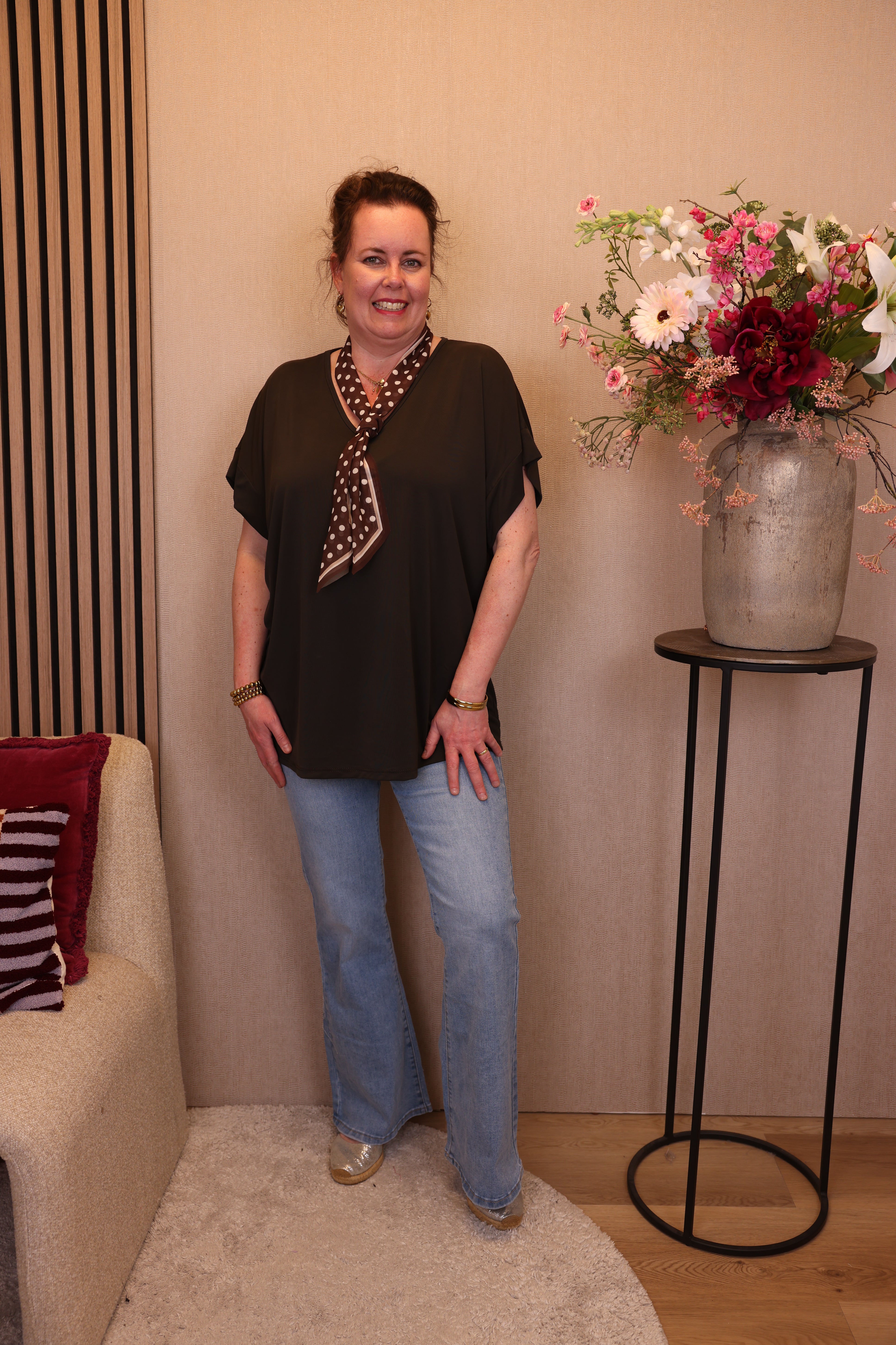Dora | Bluse schwarz Langarm 52 bis 58